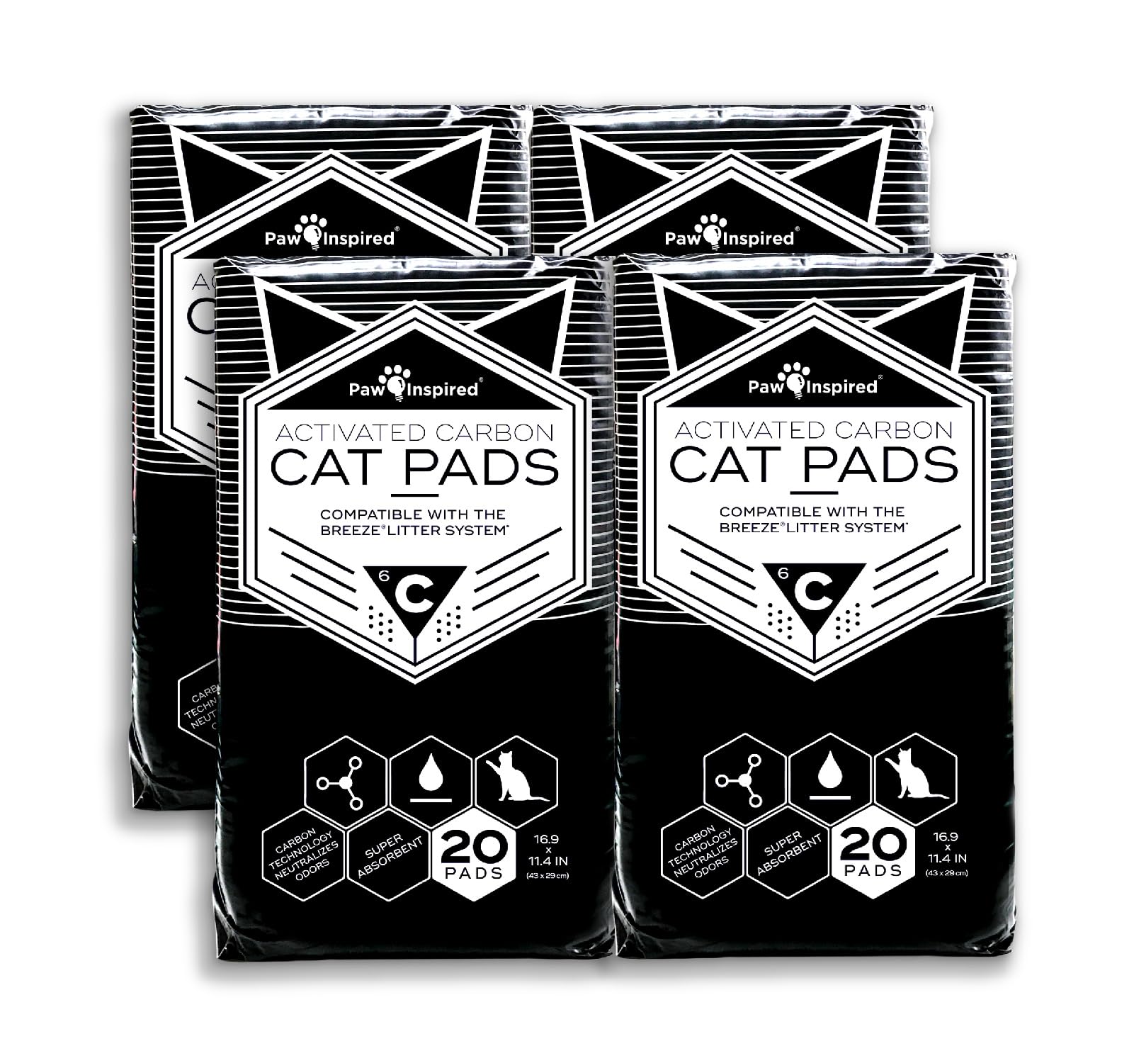 Peritas Activated Carbon Cat Pads For Breeze Tidy Cat Litter System