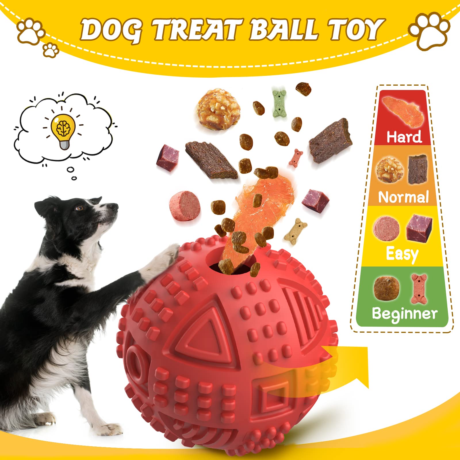 Legend Sandy Dog Balls Treat Dispensing, Dog Toys For Aggressive Chewers Large Breed, Nearly Indestructible Squeaky Dog Chew Toy