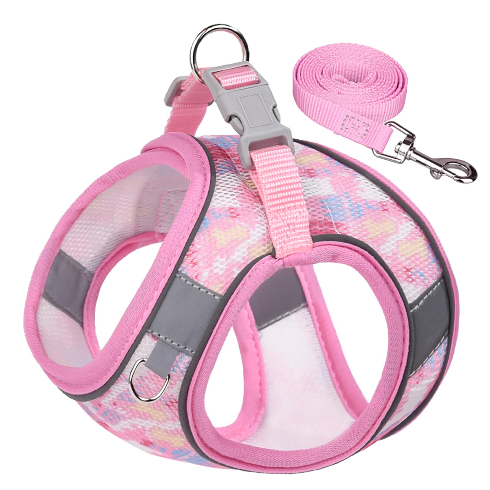 Btdcfy Step In Mesh Dog Harness & Leash Set - Breathable Air Mesh, Reflective, Escape Proof - No Choke, Lightweight - Xxs (Neck: