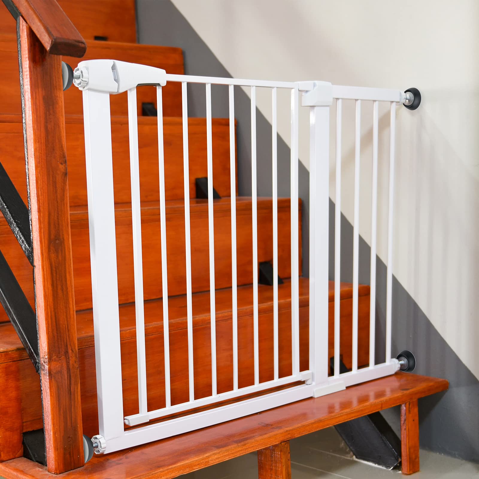 4 Pack Baby Gate Wall Protector Wall Cups For Child Pressure Mounted Stair Safety Gate, Protect Walls & Doorways From Pet & Dog Gates, Black