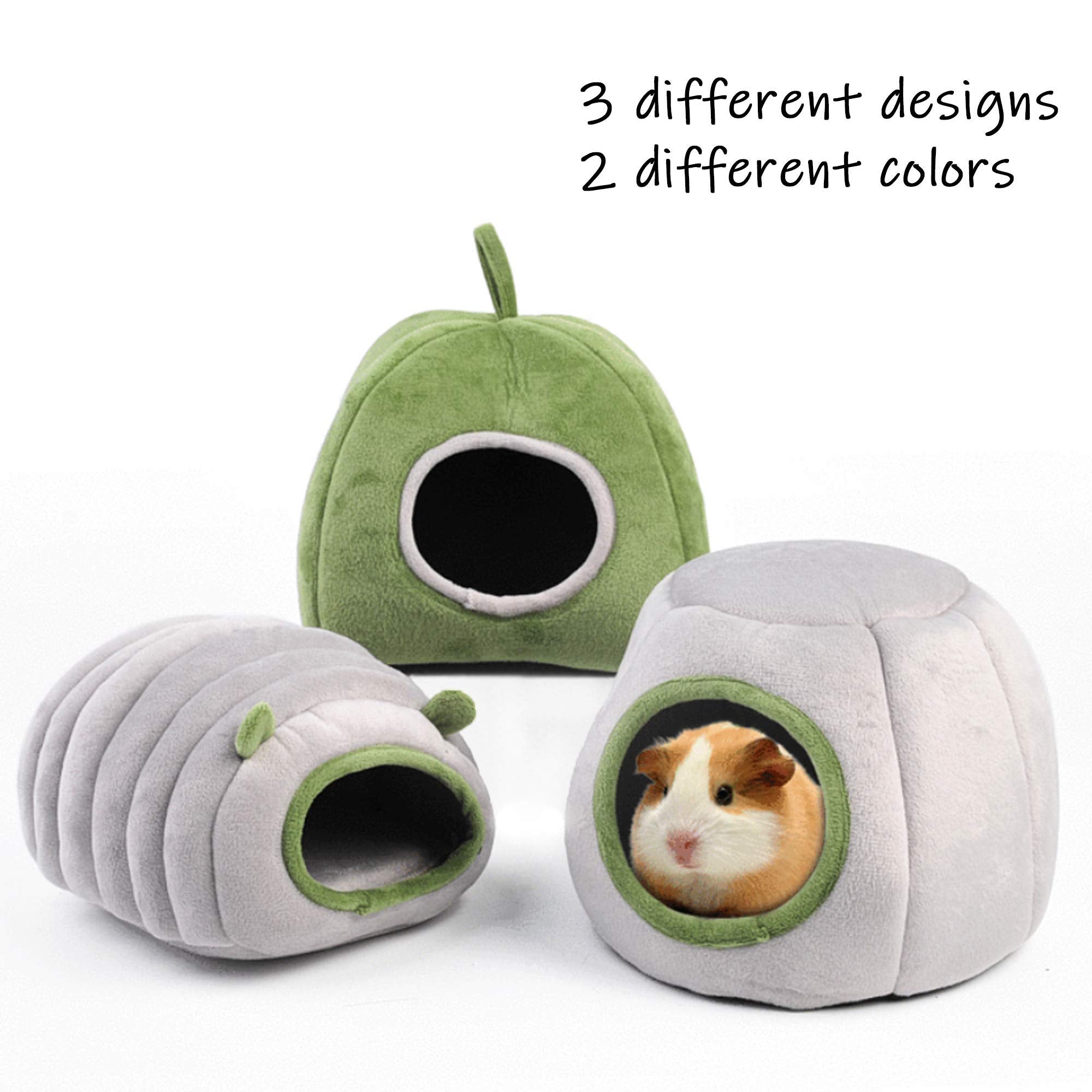 Hlmoptimo Guinea Pig Hideout Guinea Pig Cave Beds Guinea Pig Cozy Hideout For Chinchilla Ferrets Hedghog (Grey, Caterpillar)