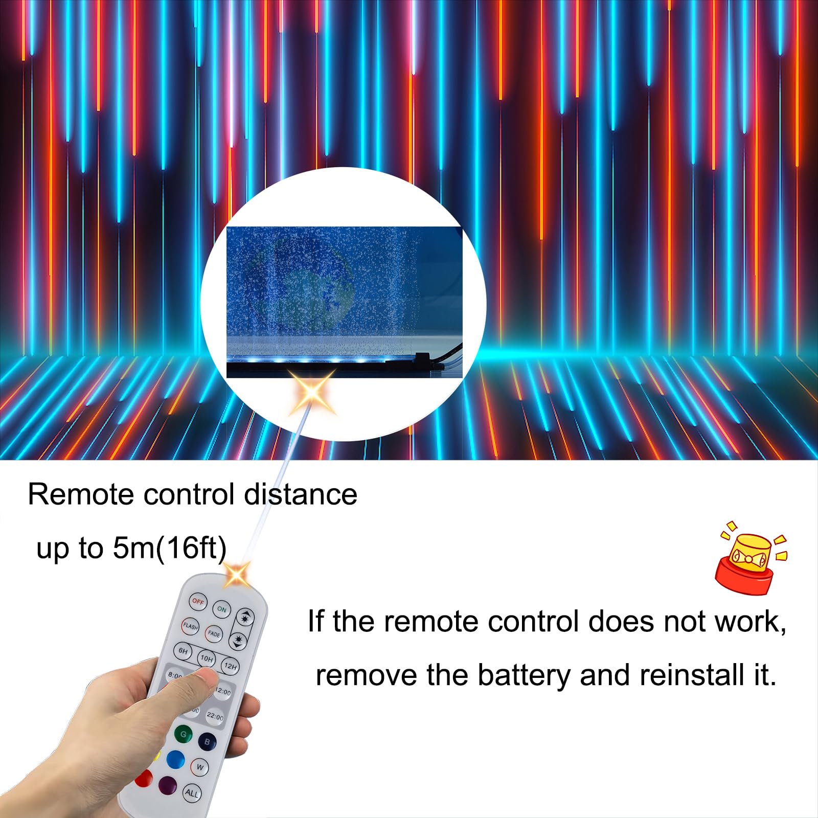 Carefree Fish Aquarium 24/7 Mode Timer Submersible LED Light Full Spectrum CRI 82 Tank Underwater Light & Nanometer Materials Ai