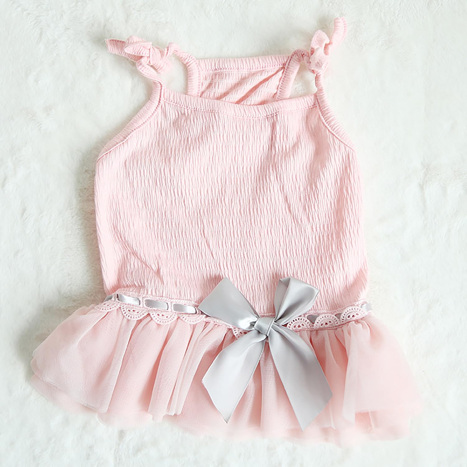 Moorfowl French Bulldog Princess Pink Tutu Dress Summer Vest Gauze Skirt For Pug Corgi Doggie Party Tulle Dress With Bowknot Fas