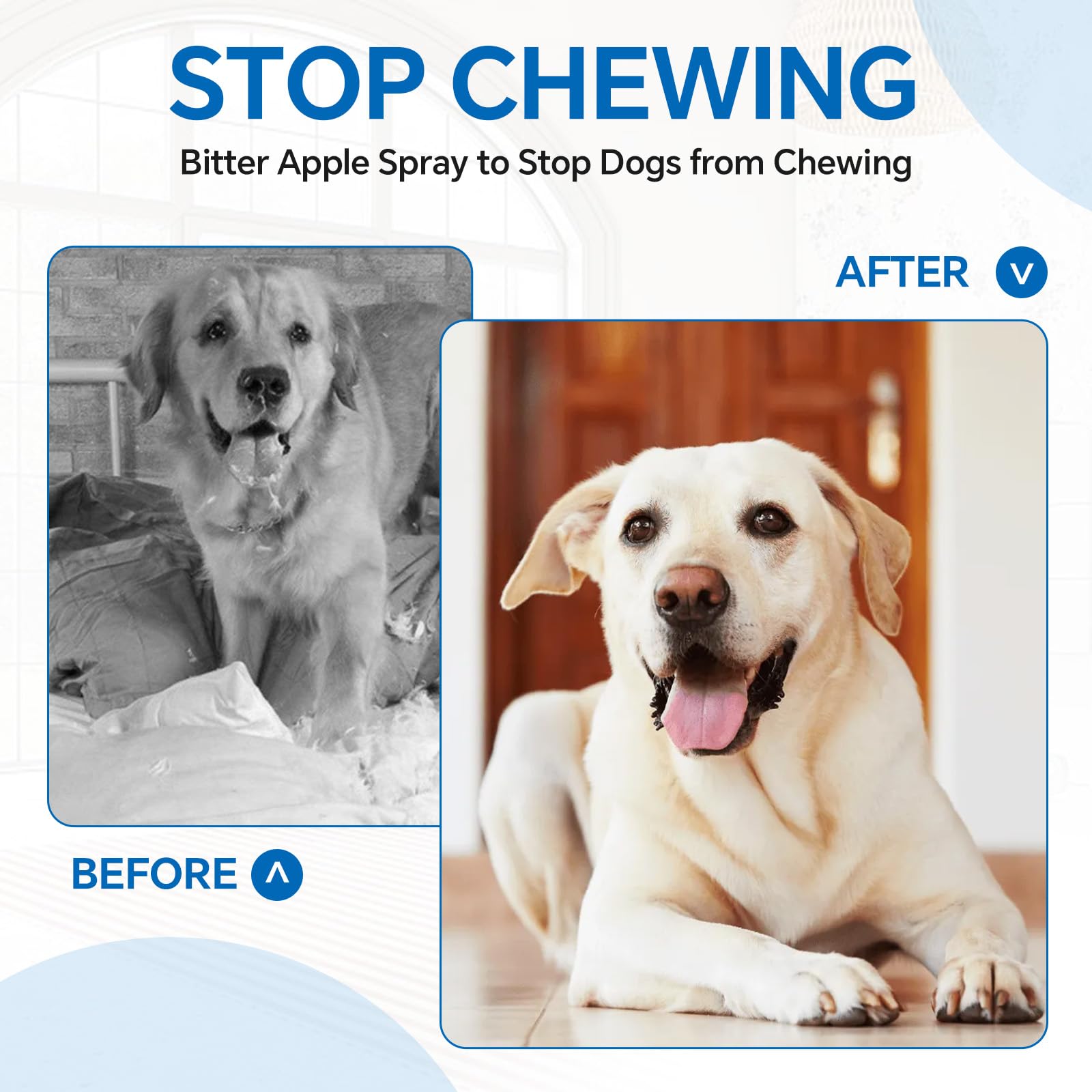 Weallin Upgrade No Chew Spray For Dogs - 6.76 Fl Oz Bitter Apple Spray For Dogs, Stops Chewing And Licking, Dog Deterrent Spray