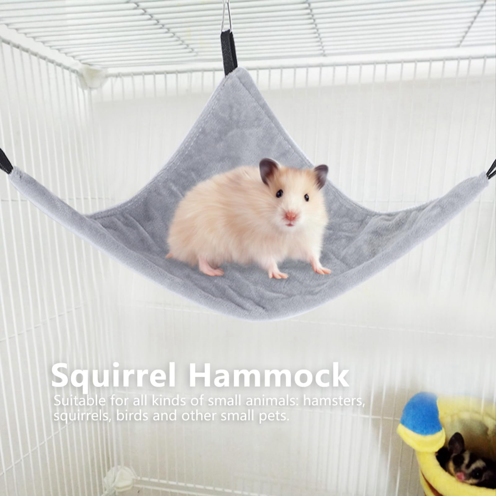 Zerodis Hamster Hammock For Small Pet Triangle Hammock Hanging Bed For Squirrel Hamster Sugar Glider Guinea Pig(Gray)