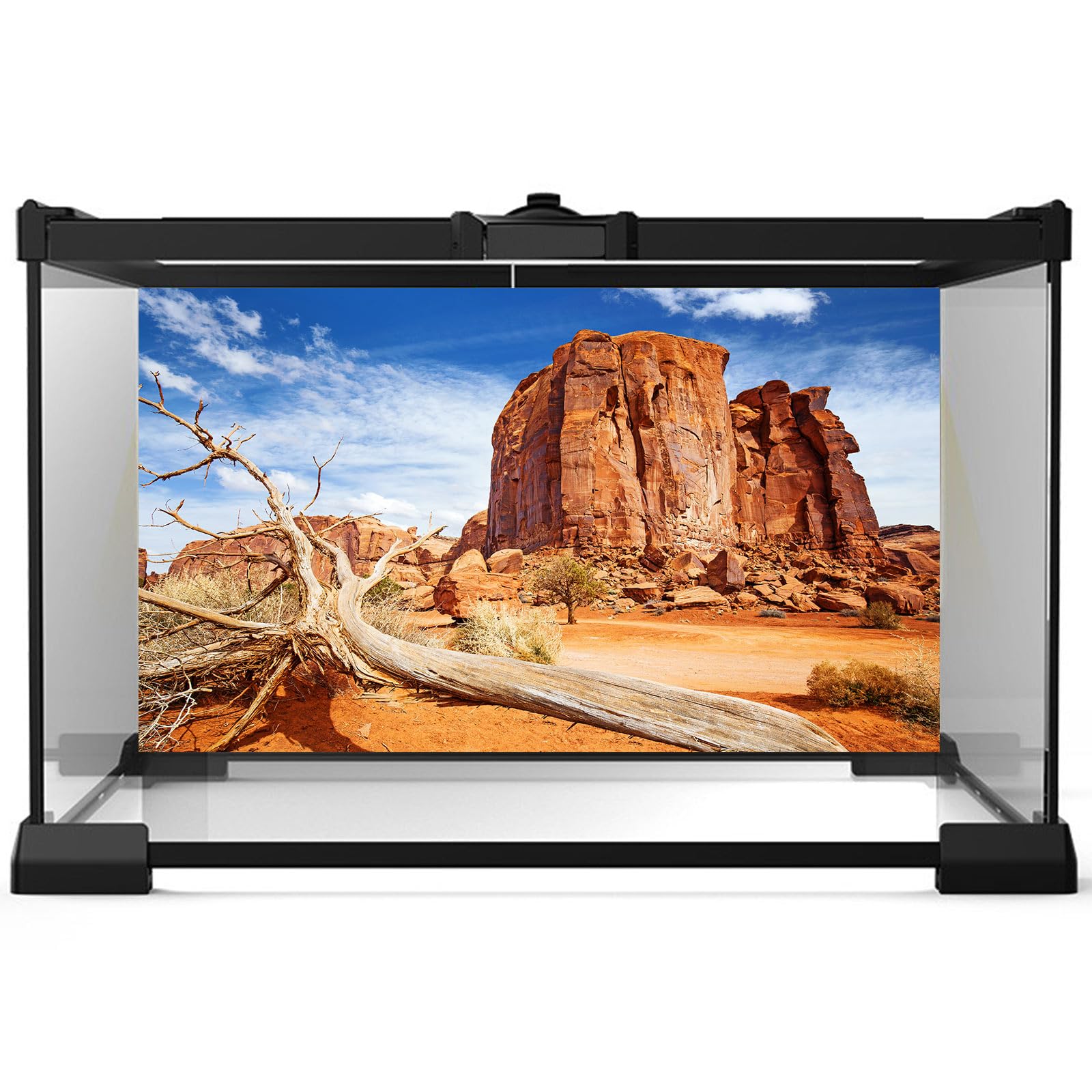 Riivvdise Reptile Habitat Background Orange Desert Sandstone Rock Climate Mountain Scenery Backdrop Desert Terrarium Background