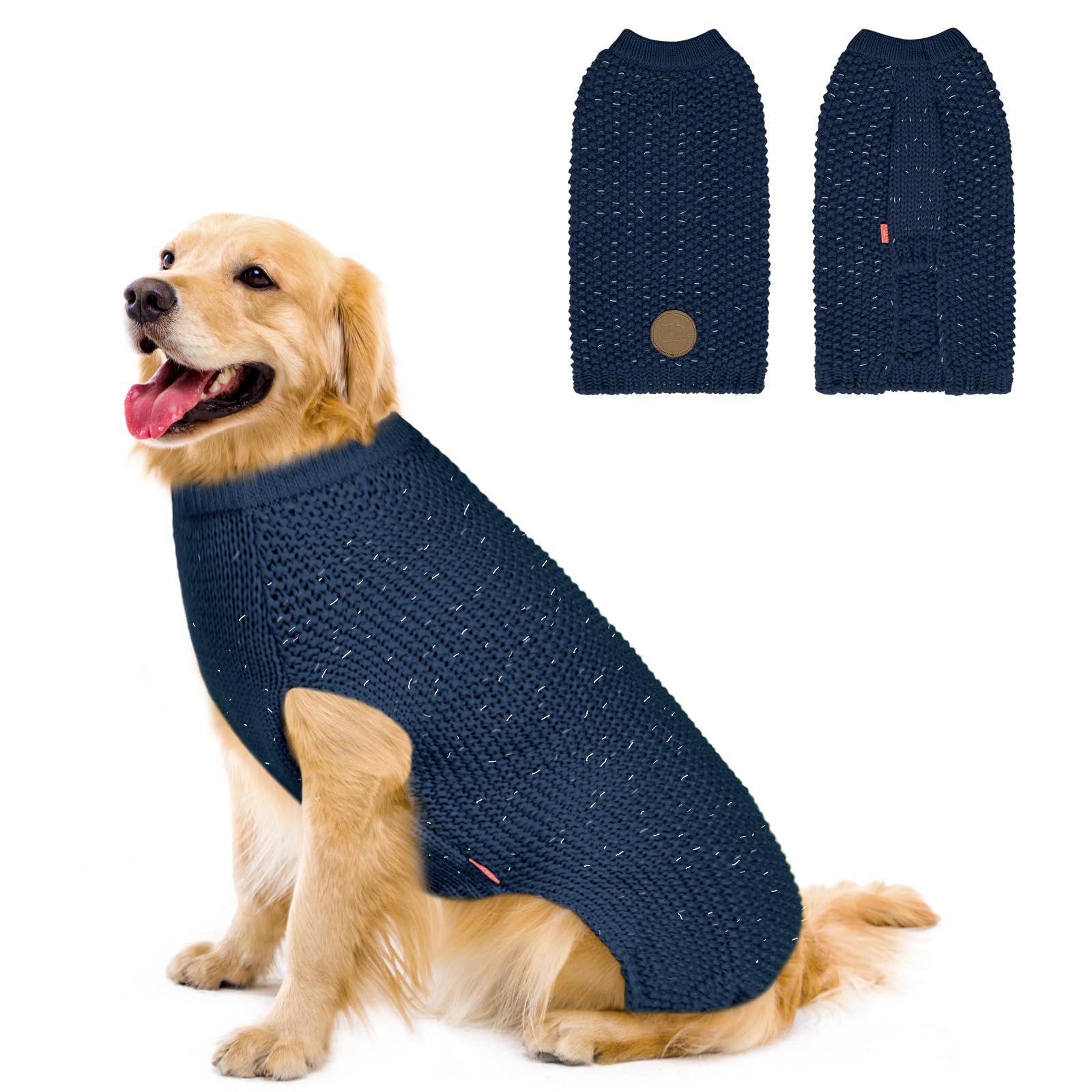 Kyeese Dog Sweater Comfy Dog Sweater Medium Size Dog Medium Dog Sweater With Reflective Yarn Warm Dog Coats Stretchy Dog Clothes