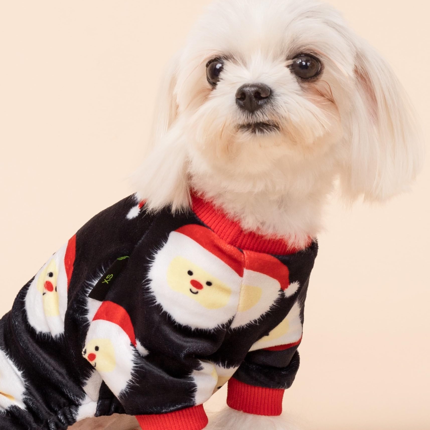 Fitwarm Santa Claus Dog Christmas Pajamas, Winter Doggy Clothes For Small Dogs Boy Girl, Fleece Dog Jammies With Feet, Holiday P