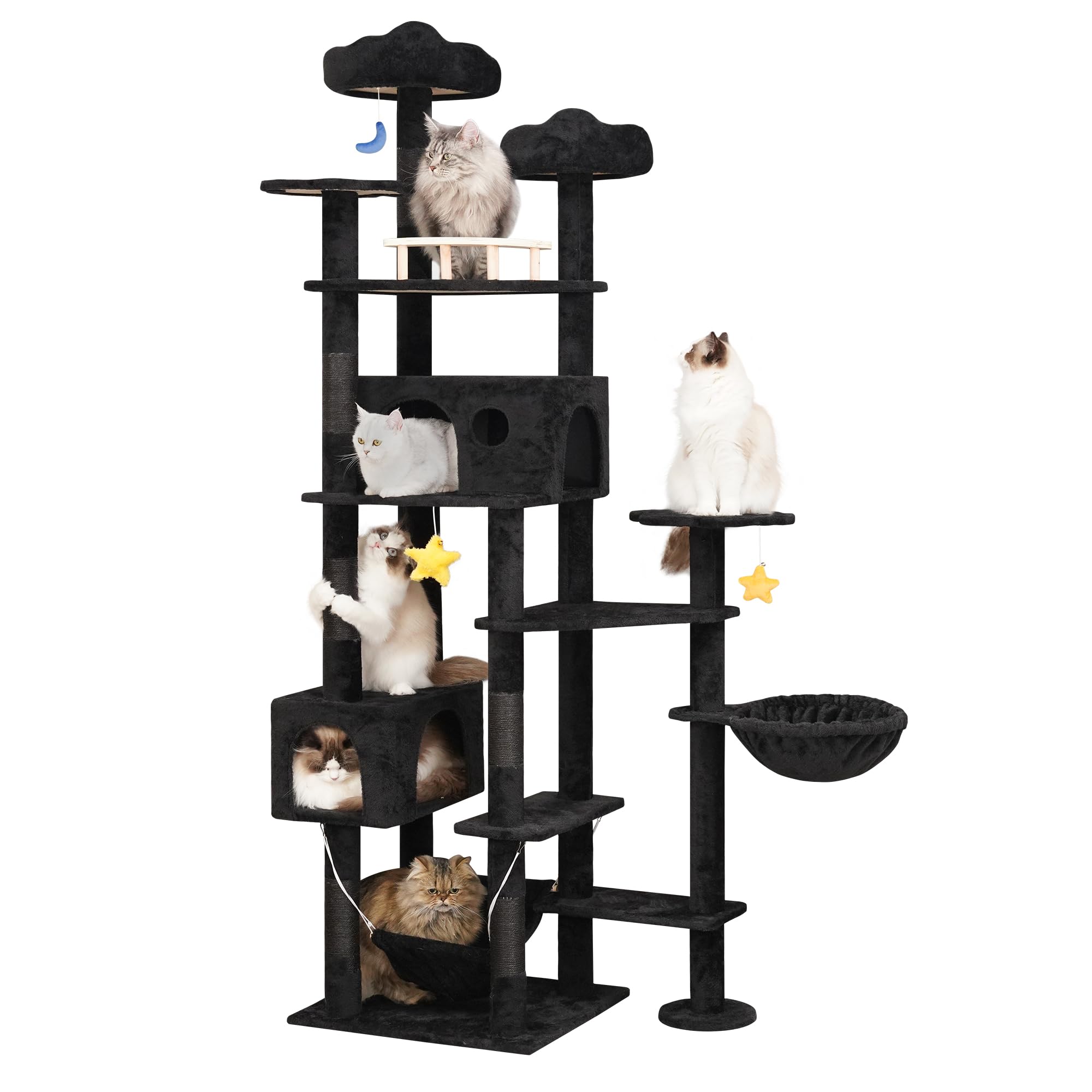 Meecal 85Inch Tall Cat Tree For Indoor Cats Large Adult, Multi-Level Cloud Cat Tower With Scratching Post, Heavy Duty Cat Cat Co