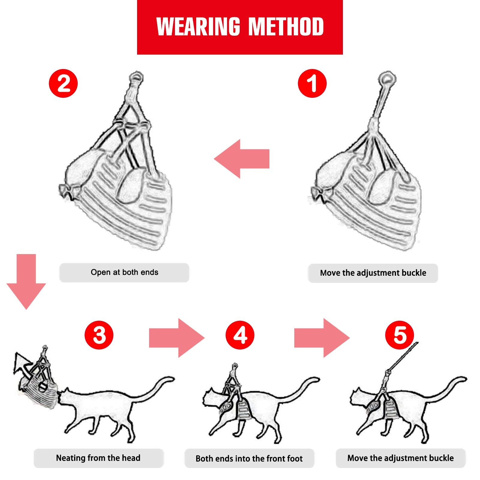 Rypet Small Dog Harness and Leash Set - No Pull Pet Harness with Soft Mesh Nylon Vest for Small Dogs and Cats Red M