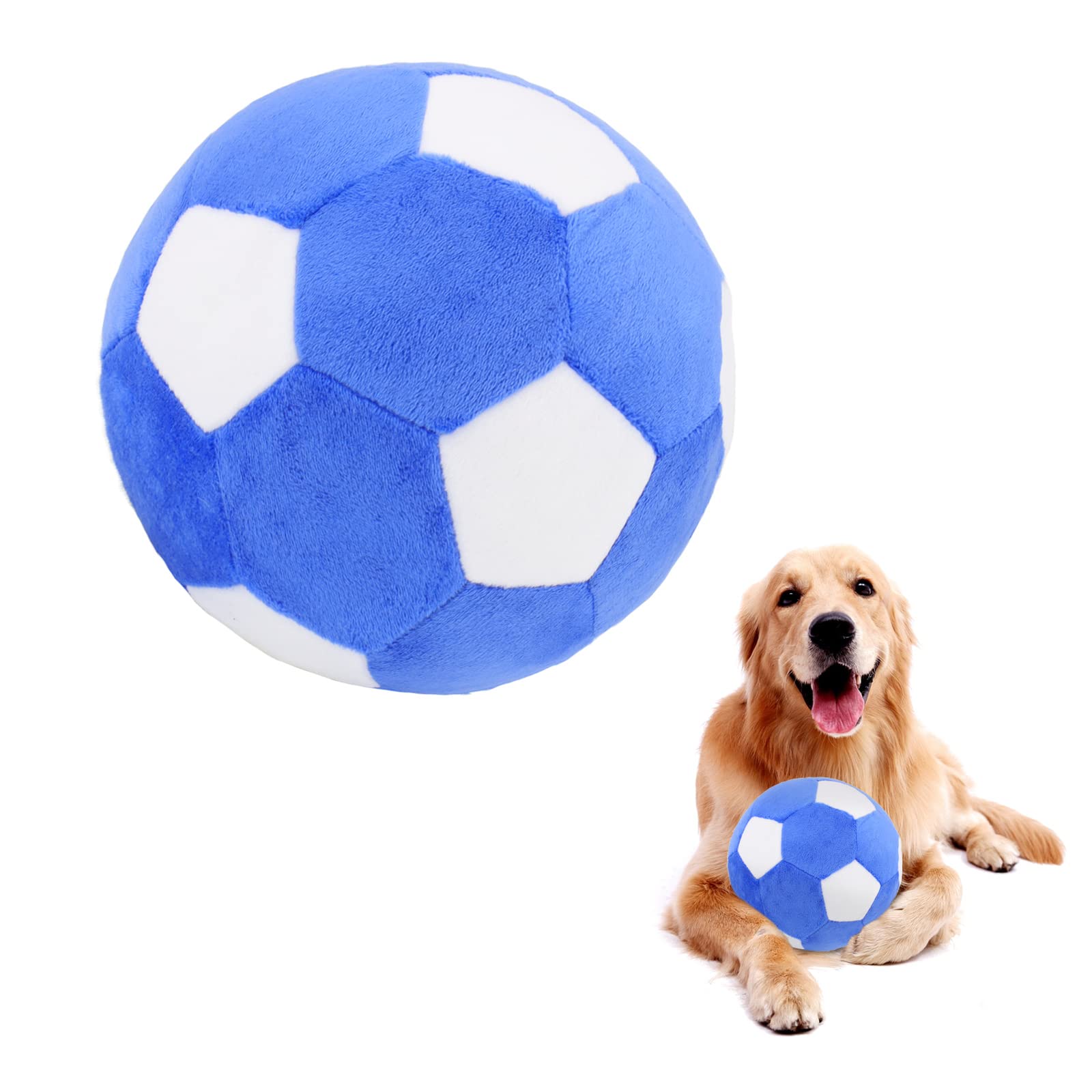 Piang Gouer Interactive Dog Toys Soccer Ball,Plush Squeaky Dog Toys Ball,Dog Puzzle Toys Football Indoor Outdoor Jolly Ball For 