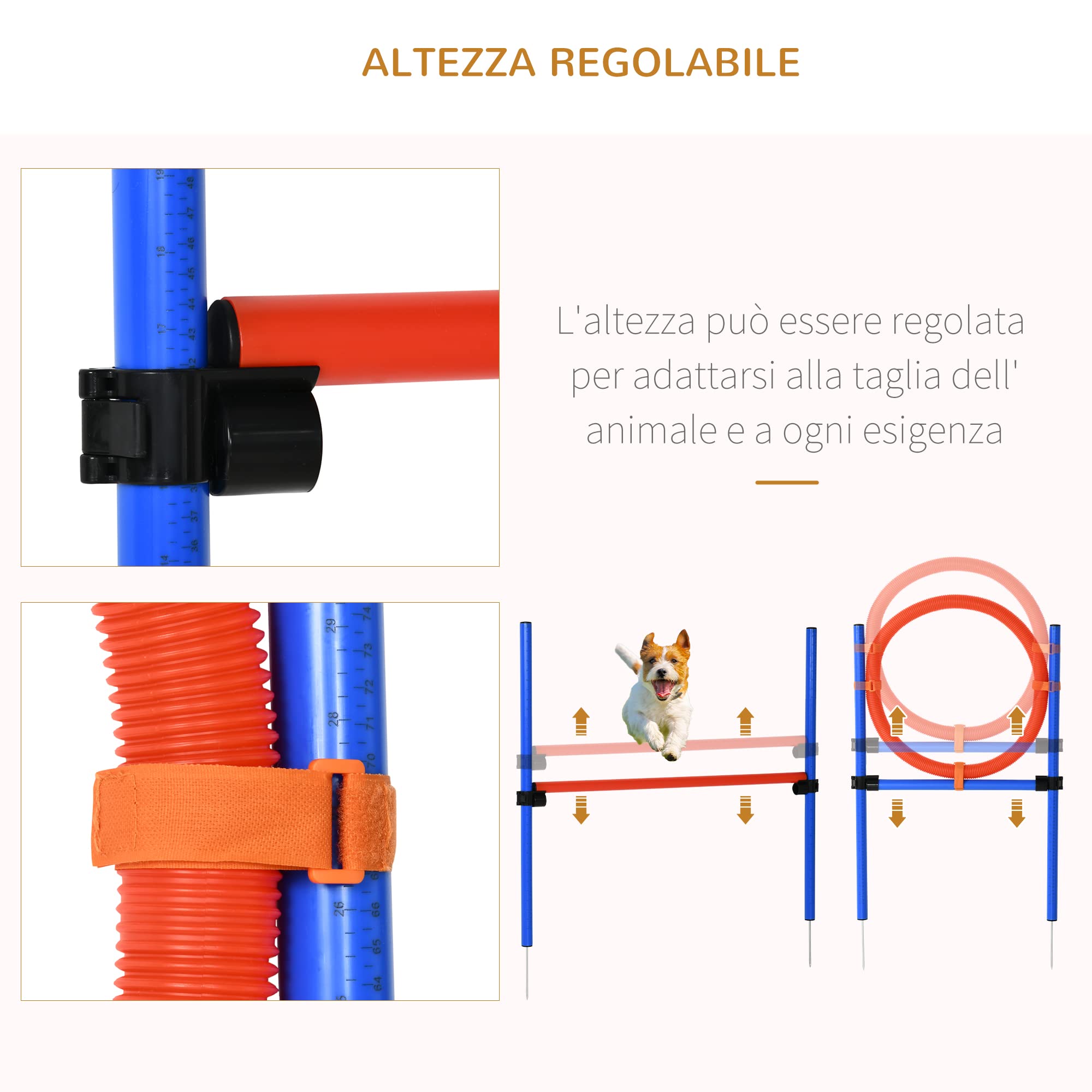 Pawhut Agility Dog Training Set, Skipping Obstacles And Slalom, Carry Bag