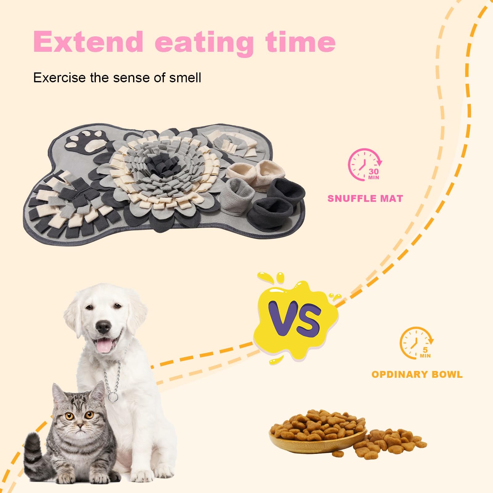 Snuffle Mat For Dogs, Pet Snuffle Matt For Small And Medium Dogs, Interactive Sniff Mat Feeding Mat For Puppies, Slow Feeder Sni