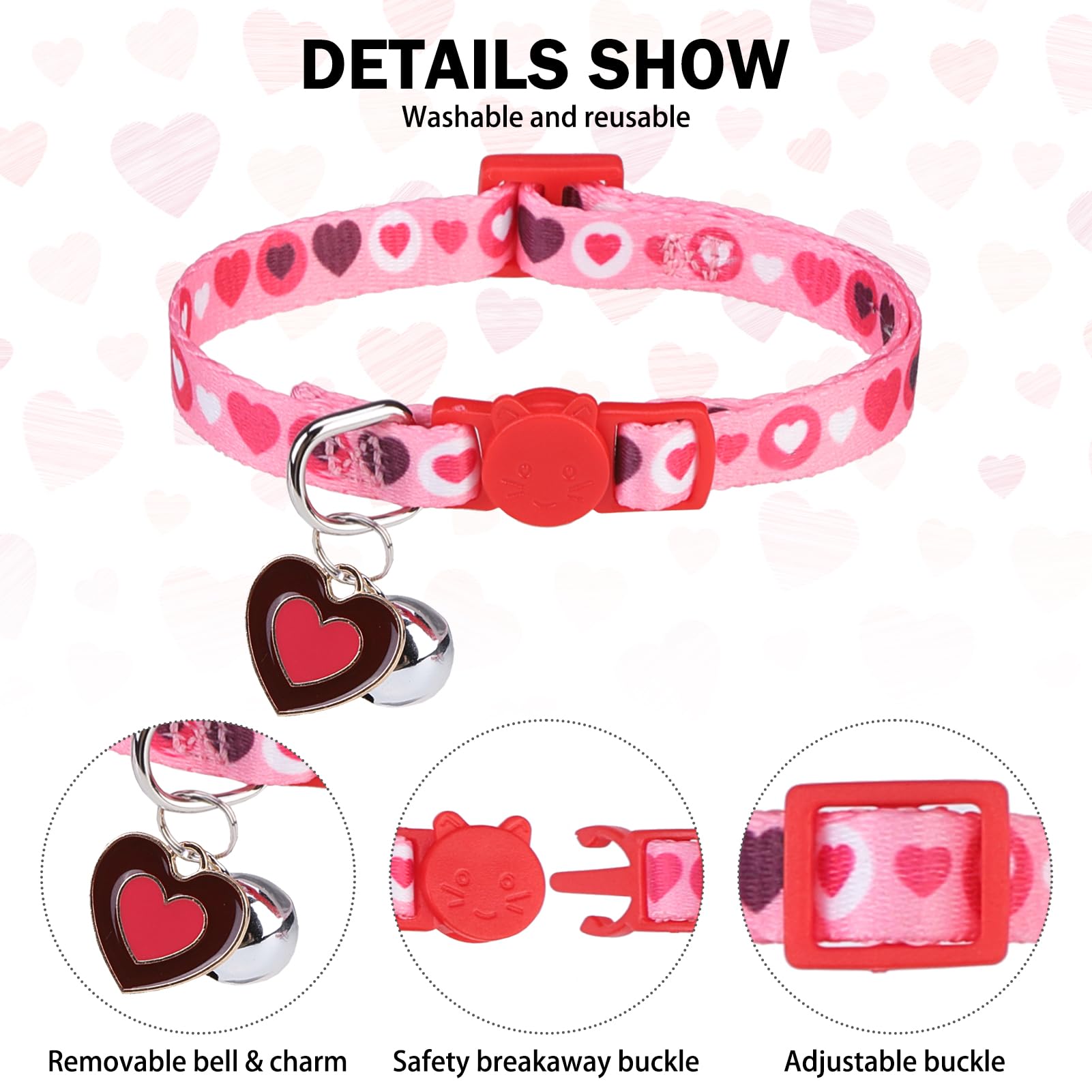 Dillybud Breakaway Cat Collars For Girl Boy Cats, Fall Winter All Weather Cat Collar Personalized Pattern 2 Pack,Cute Classic Sa