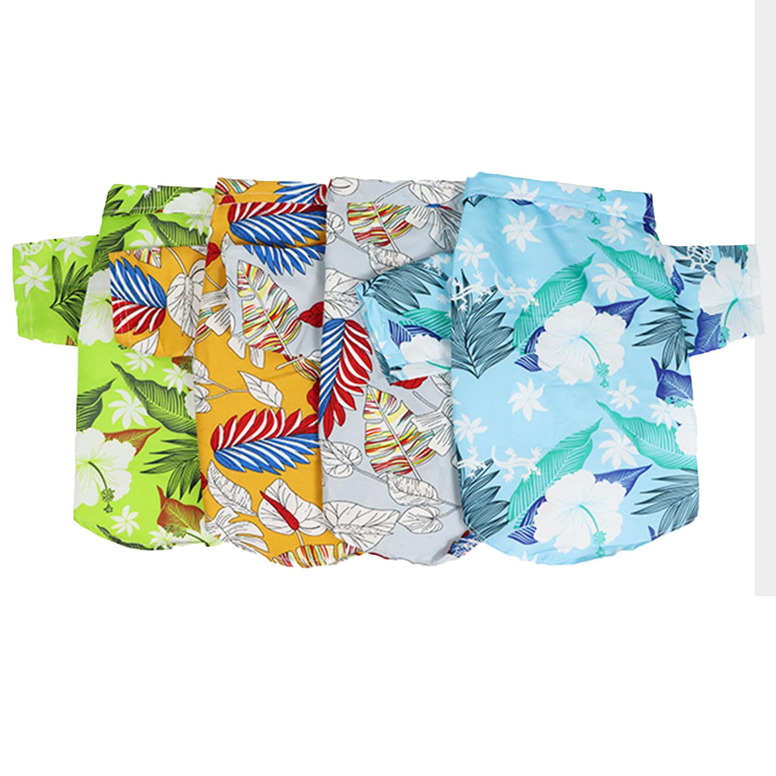 Lhyz Park Hawaiian Beach Print Pet Dog Cat T-Shirts Cute For Small To Medium Dog Cats Cool Summer Vest Camp Shirt Clothes (Green