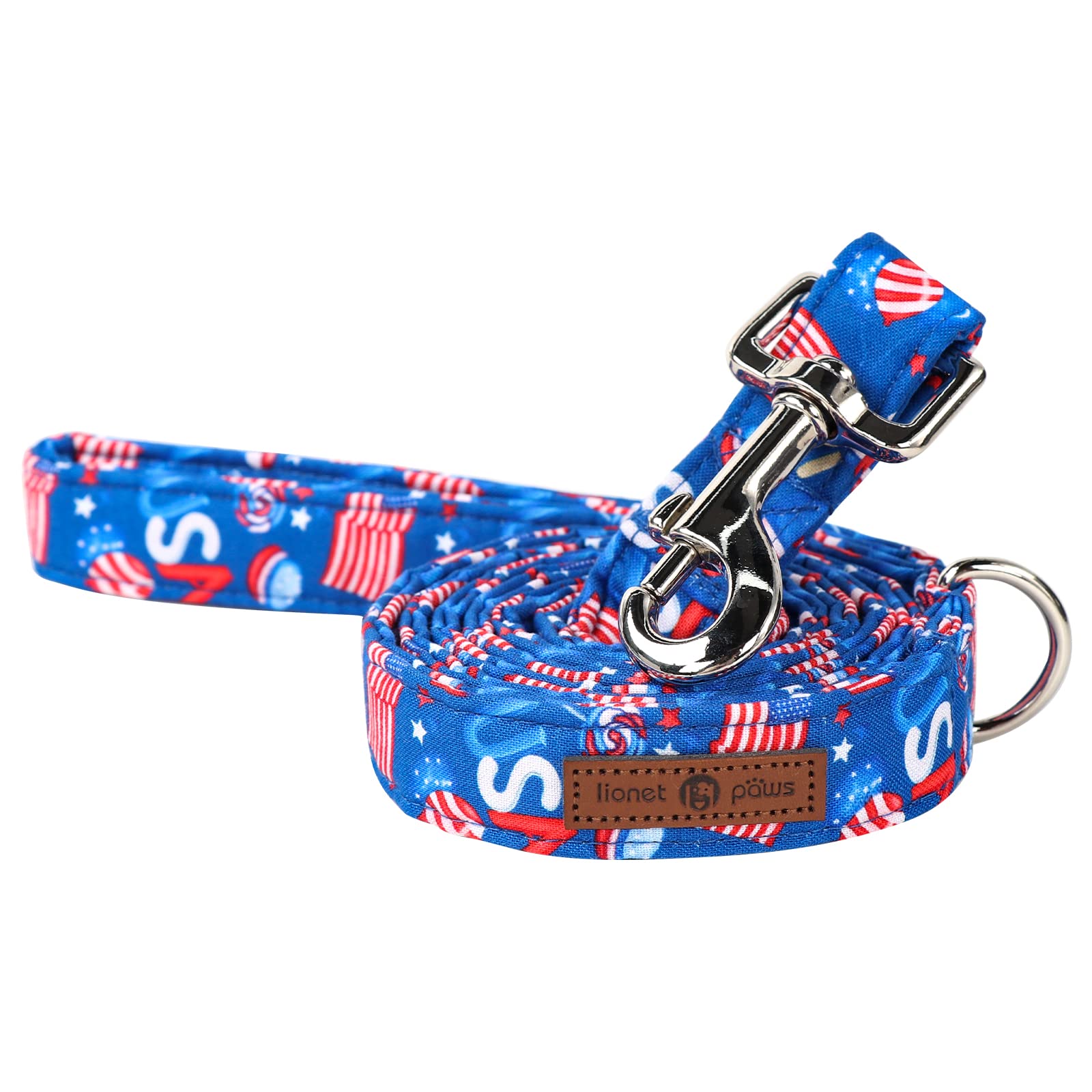 Lionet Paws Patriotic 4Th Of July American Flag Dog Leash Matching Dogs Collar For Small Medium Large Dog