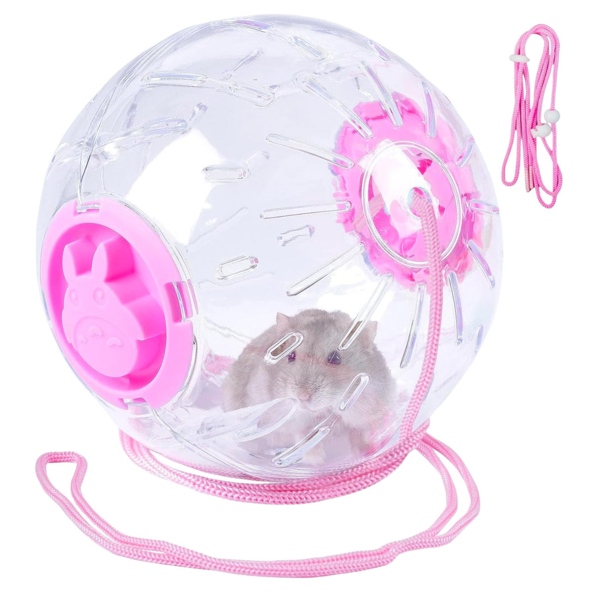5.9'' Hamster Wheel, Exercise Ball & Wheel - Silent Running Toy With Anti-Skid, Transparent Hamster Ball, Breathable Design & Ro