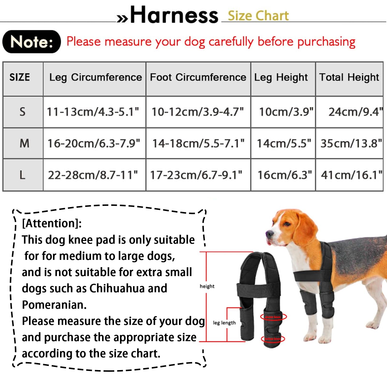 SELMAI Reflective Dog Shoulder Brace Front Leg Brace Canine Elbow Protector Extra Supportive Joint Wrap Arthritis Loss of Stabil