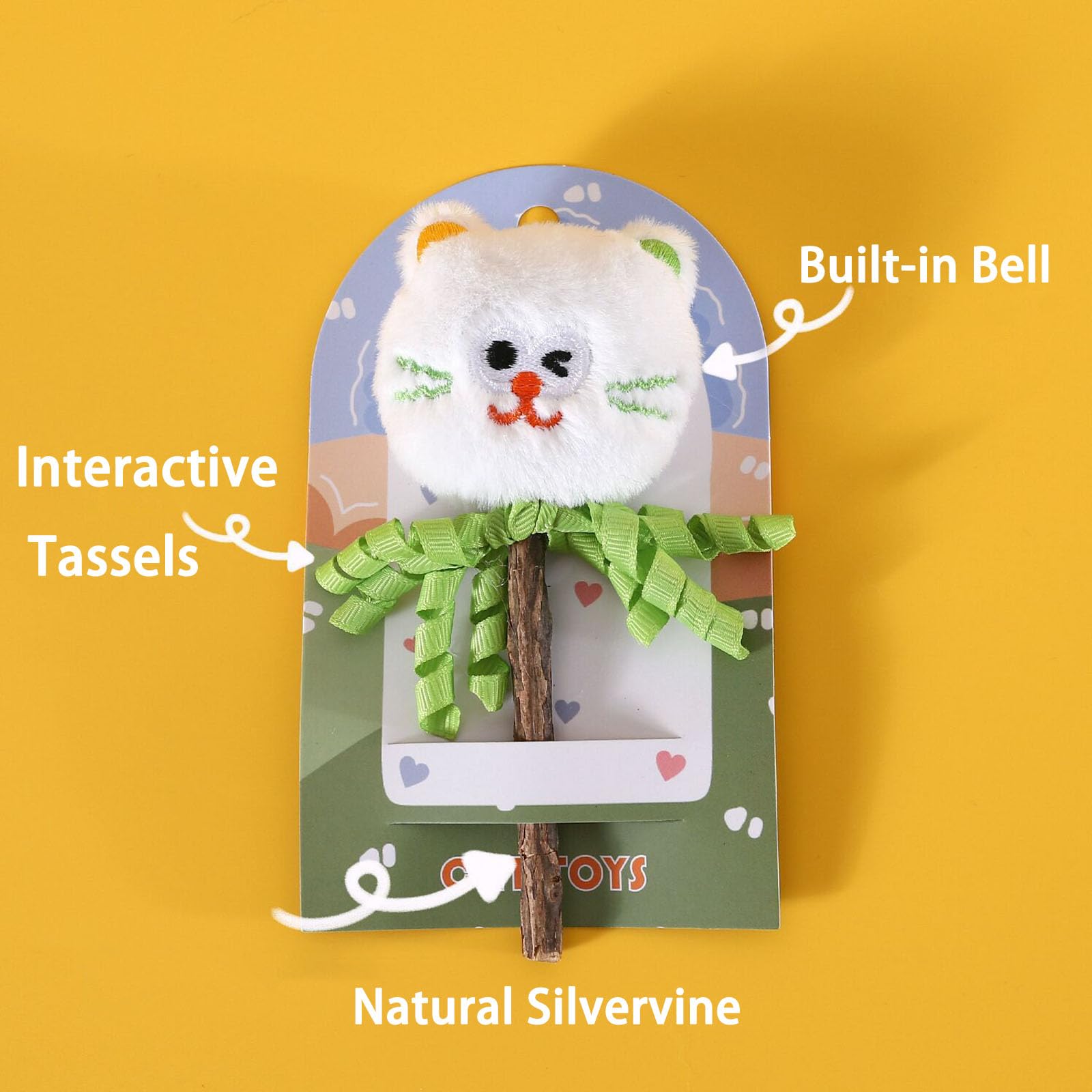 Pawdea Silvervine Cat Chew Sticks - Kitten Teething Toys With Catnip For Indoor Cats (Pink)