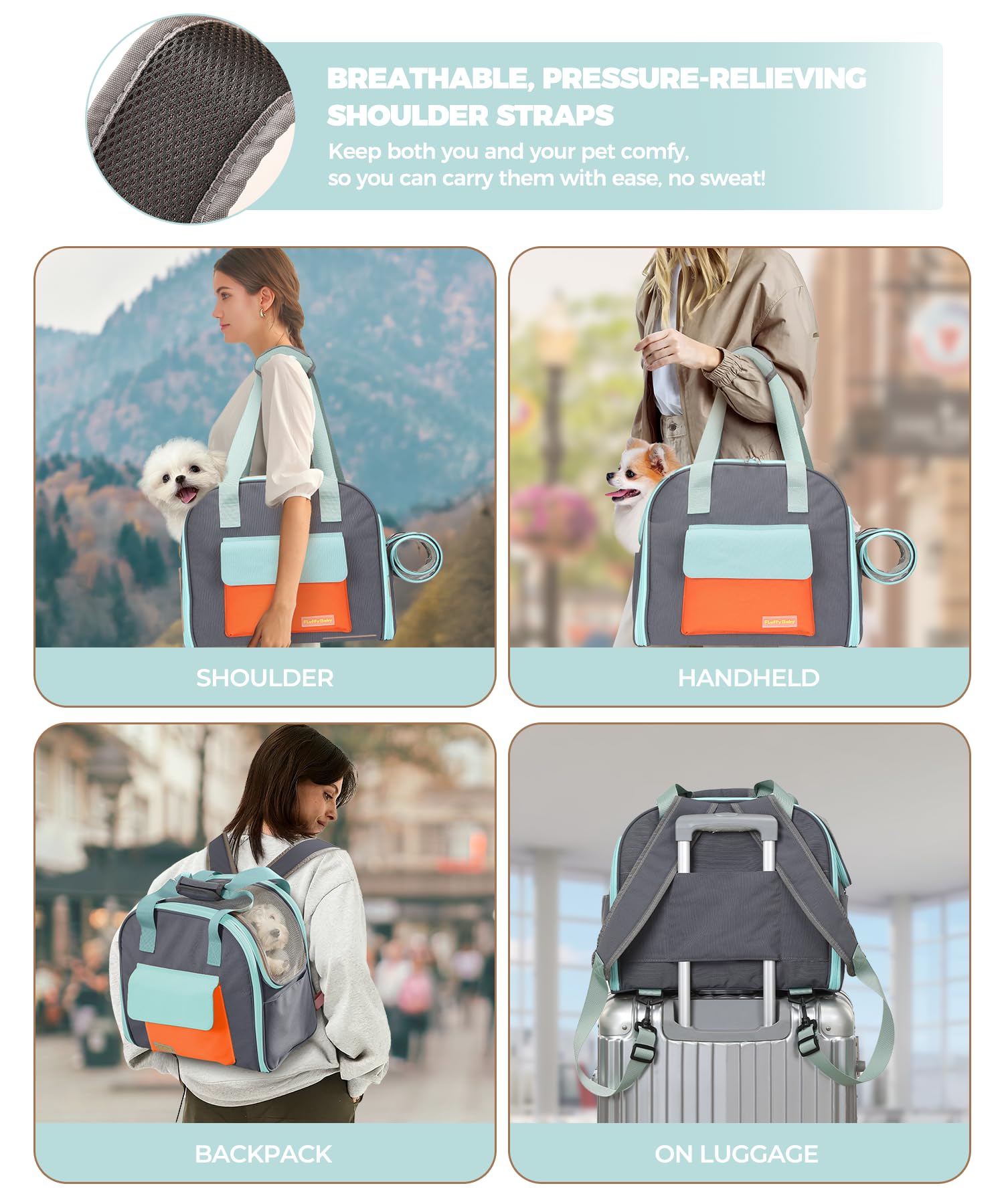 Expandable Pet Carrier Backpack, Cat Carrier Backpacks with Breathable Mesh for Cats Small Dogs Puppies Up to 25 Lbs Airline App