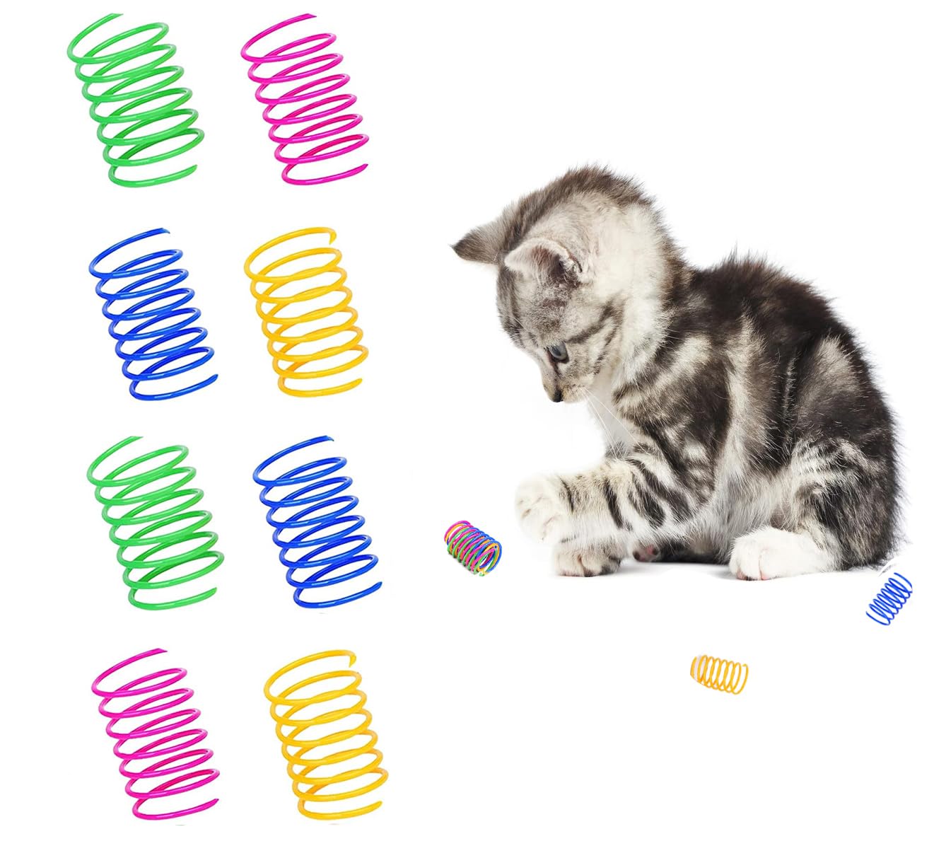 Benepoint Cat Spring Toys, Interactive Cat Toy For Swatting, Hunting,And Grinding Teeth, Durable Cat Springs For Indoor Cats To 