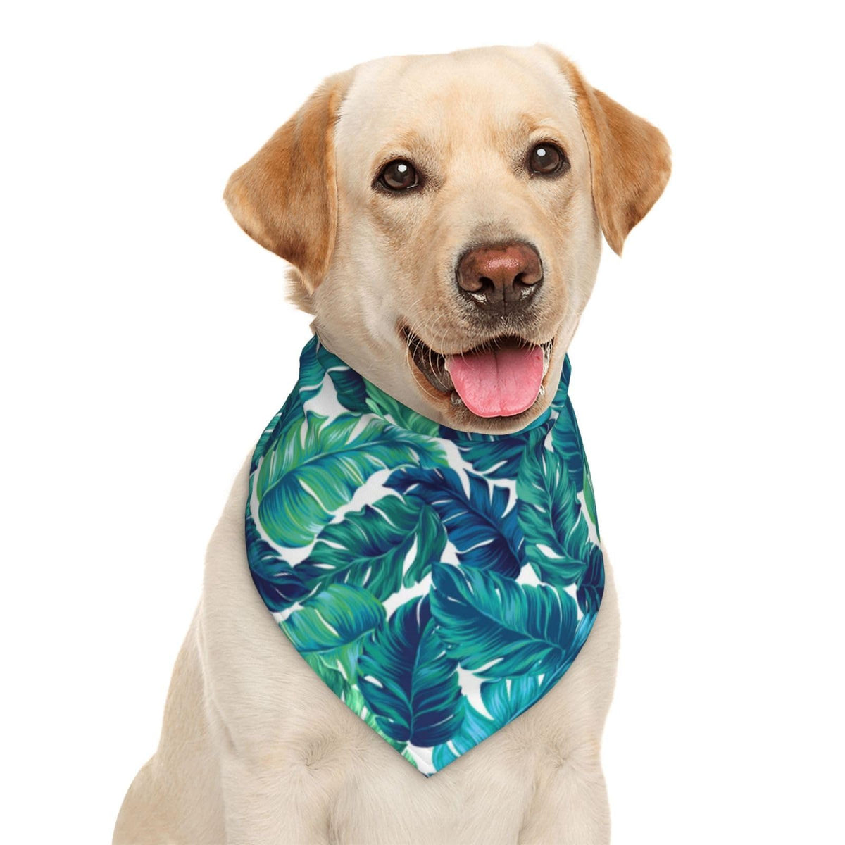 Tropical Hawaiian Leaves Turquoise Leaf Summer Dog Bandana Scarf Triangle Bibs Pet Accessories Cat Kerchief