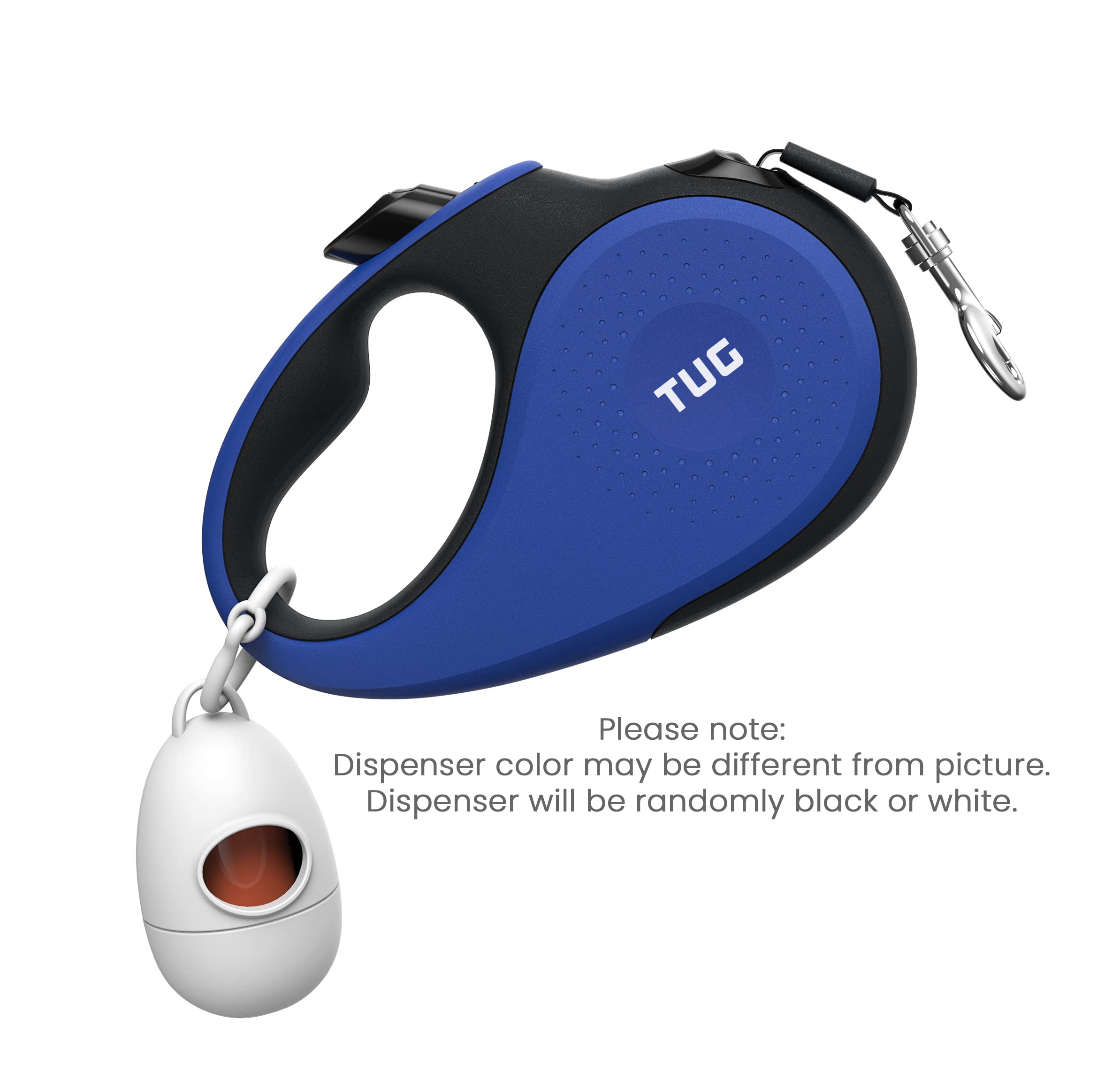 Tug 360?Tangle-Free Retractable Dog Leash With Waste Bag Dispenser (Large, Blue)