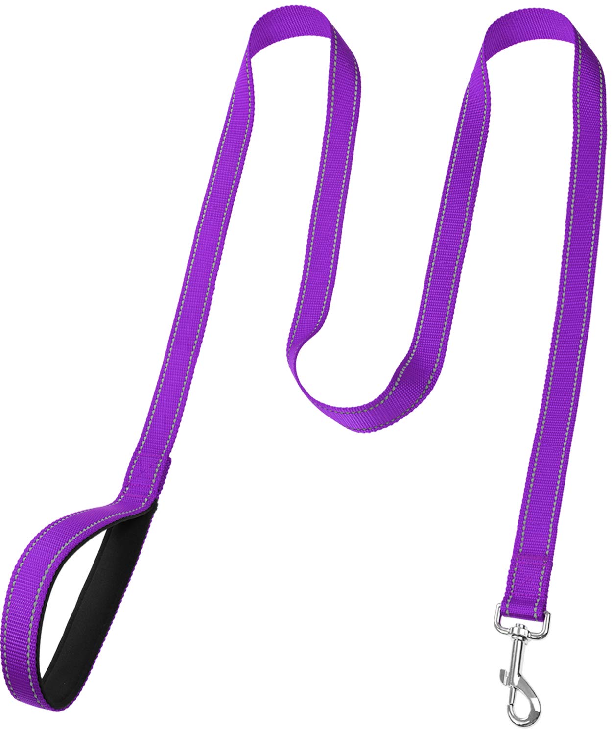 Funtags 6Ft Reflective Dog Leash With Soft Padded Handle For Training,Walking Lead For Medium & Small Dogs,3/4 Inch Wide,Purple