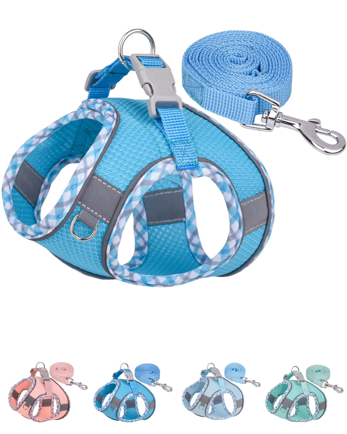 Petank Dog Harness For Small Medium Dogs No Pull, Puppy Harness And Leash Set, Easy Walk Dog Harness For Walking, Running, Training, Small Dog Harness, Medium Dog Harness (Bule, L)