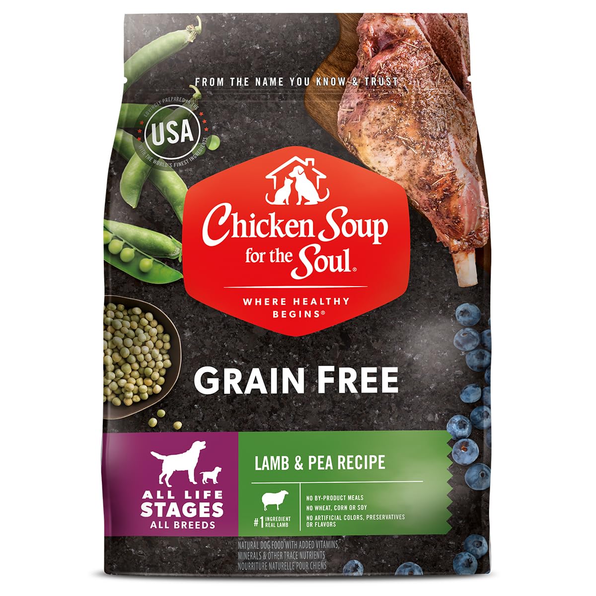 Chicken Soup for the Soul All Natural Premium Grain-Free All Life Stage Dry Dog Food, Real Meat First Ingredient, No By-Products