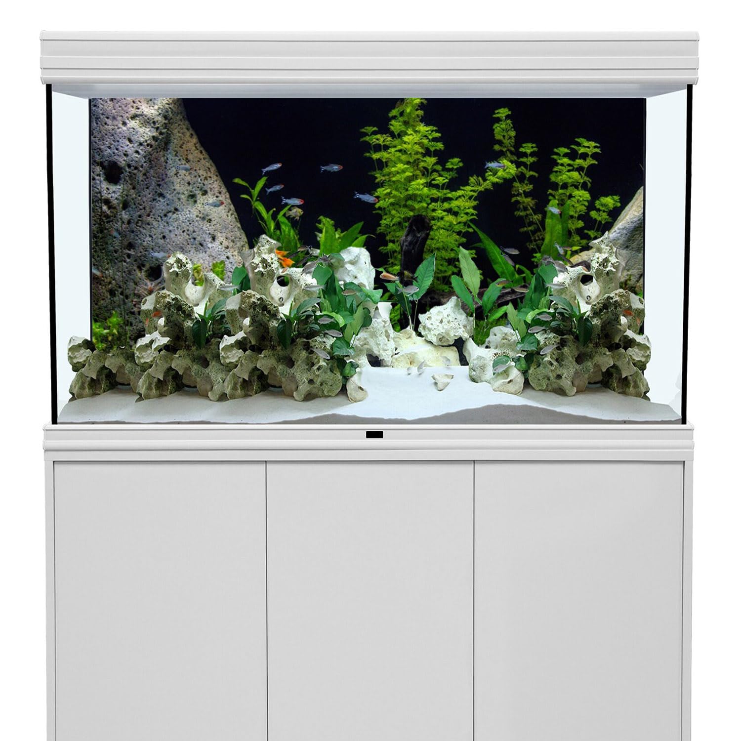 Awert Vinyl Underwater Aquatic Plant Fish Tank Background Stone River Bed & Lake Aquarium Background 30X18 Inches