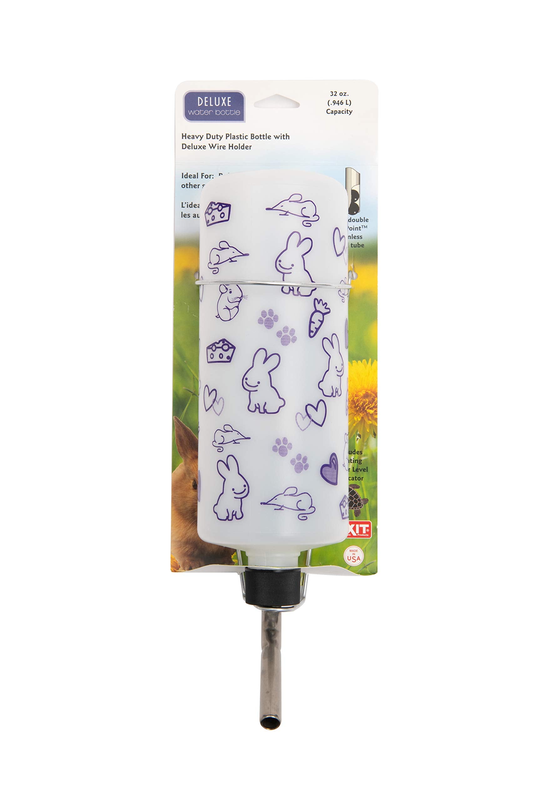 Lixit Original Super Seal Water Bottle For Rabbits, Cats, Ferrets, Hamsters, Guinea Pigs, Gerbils And Other Small Animals. (32 Ounce (Pack Of 1), Frosted)