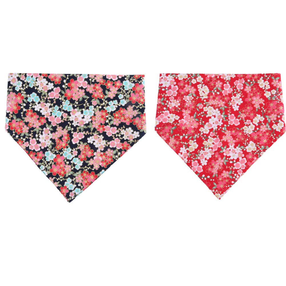 4 Pack Dog Bandanas Triangle Bibs Scarf Accessories Japanese Style Small