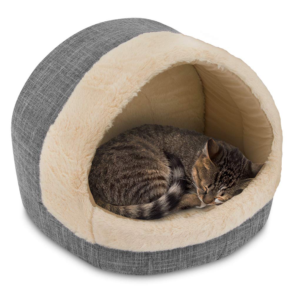 Best Pet Supplies Cozy Cat Cave By - Gray, 17 X 15 X 14