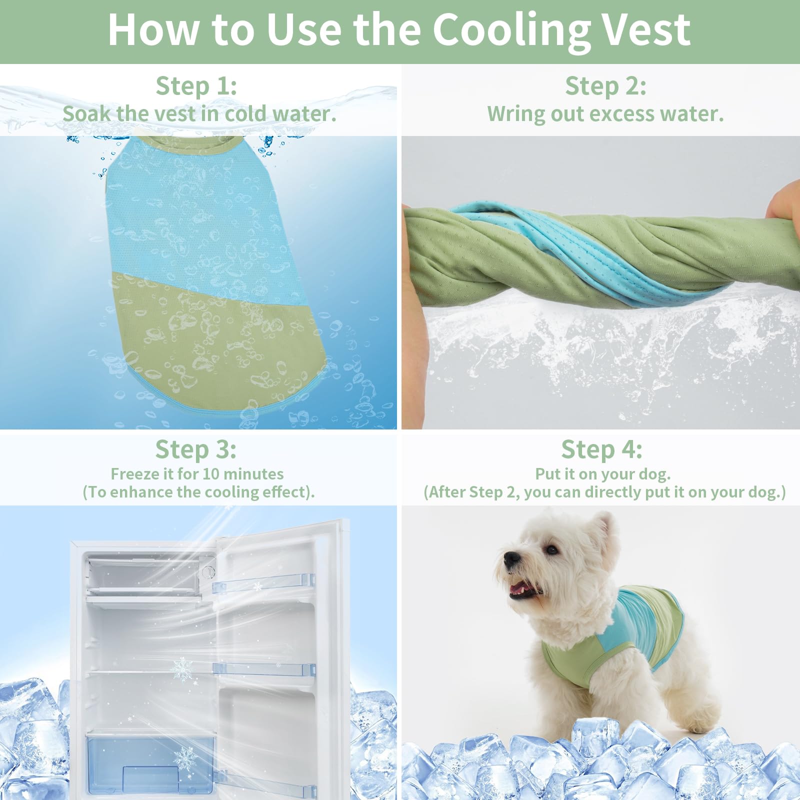 Brkurleg Dog Cooling Shirt, Sun Protection Dog Shirts, Breathable Quick Dry Sleeveless Vest For Small To Large Dogs & Cats, Ligh