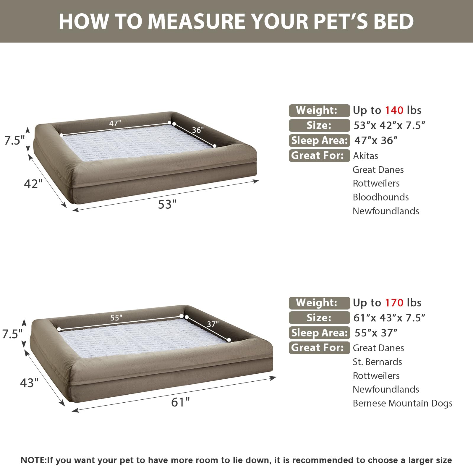 Wnpethome Washable Dog Beds Large Sized Dog, Xxxxl Pet Couch, Orthopedic Pet Sofa Bed With Removable & Waterproof Cover