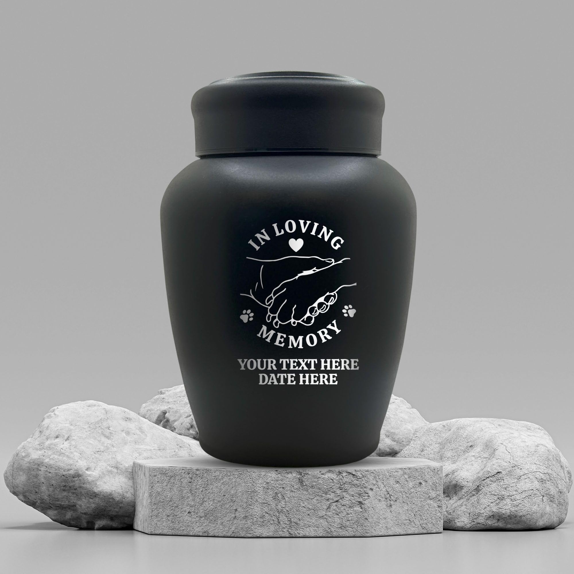 Personalized Custom Dog Urn Engraved Dog Name And Date - Stainless Steel Large Cremation Urn For Larger Dogs Ashes With Airtight