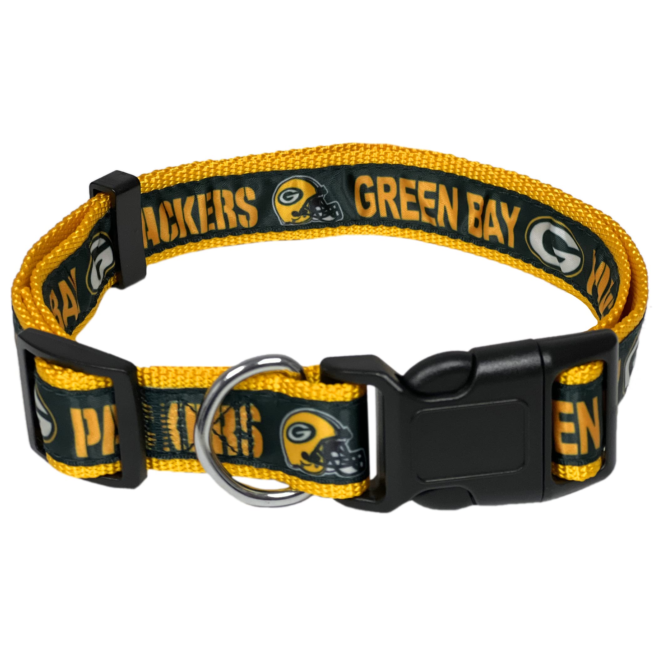 Pets First NFL Green Bay Packers Licensed PET COLLAR, Medium - Heavy-Duty, Strong, and Durable Dog Collar. Available in 31 Footb