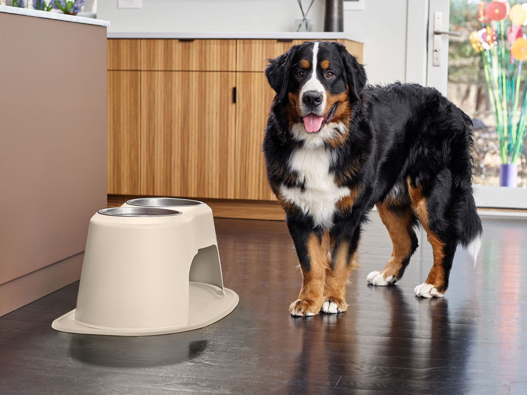 Weathertech Double High Pet Feeding System - Elevated Dog/Cat Bowls - 14 Inch High Tan (Dhc9614Tntn)