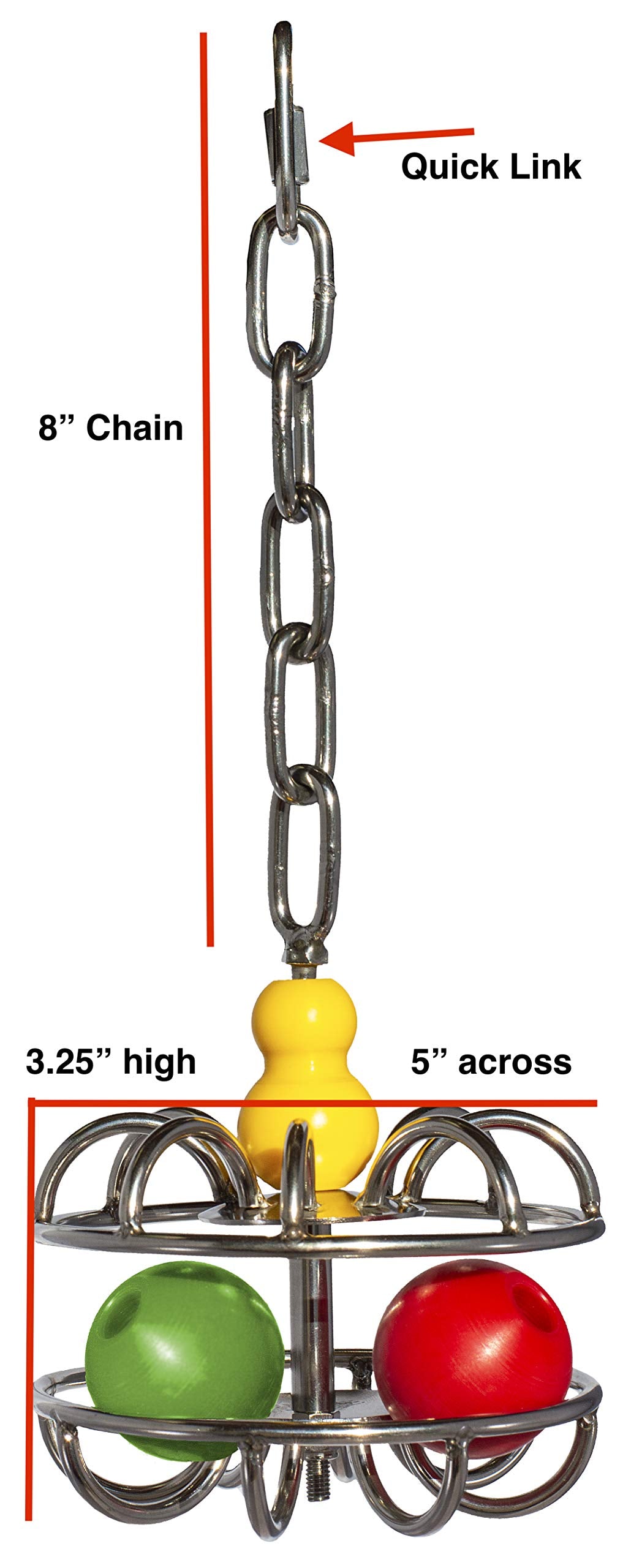 Impossi-Ball Foraging Bird Toy | Treat Dispenser | Promotes Natural Foraging Behavior | Bird Cage Accessories For Medium To Extra Large Birds | Colorful Toys For Parrots, Cockatiel, Parakeets, Macaws