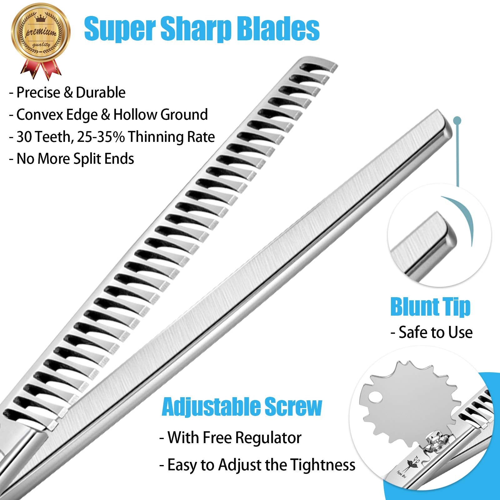 7 Inch Straight Dog Grooming Scissors Pet Thinning Texturizing Shears Professional Safety Blunt Tip Trimming Shearing For Dogs Cats Face Paws Limbs Japanese Stainless Steel Silver