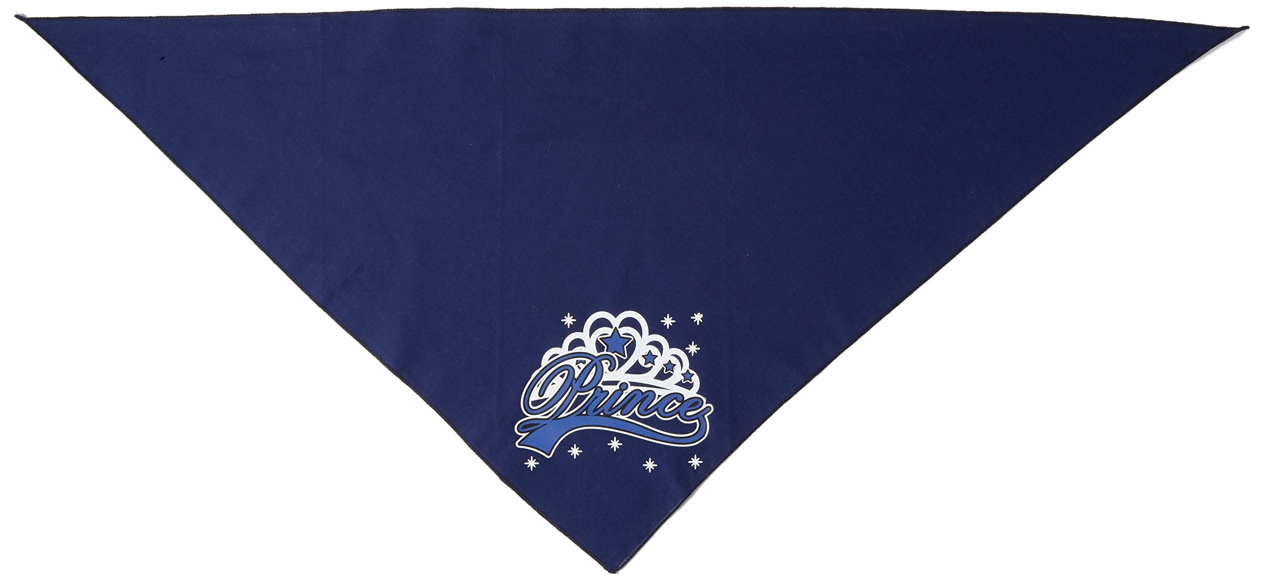 Mirage Pet Products I'm a Prince Screen Print Bandana for Pets, Large, Navy Blue
