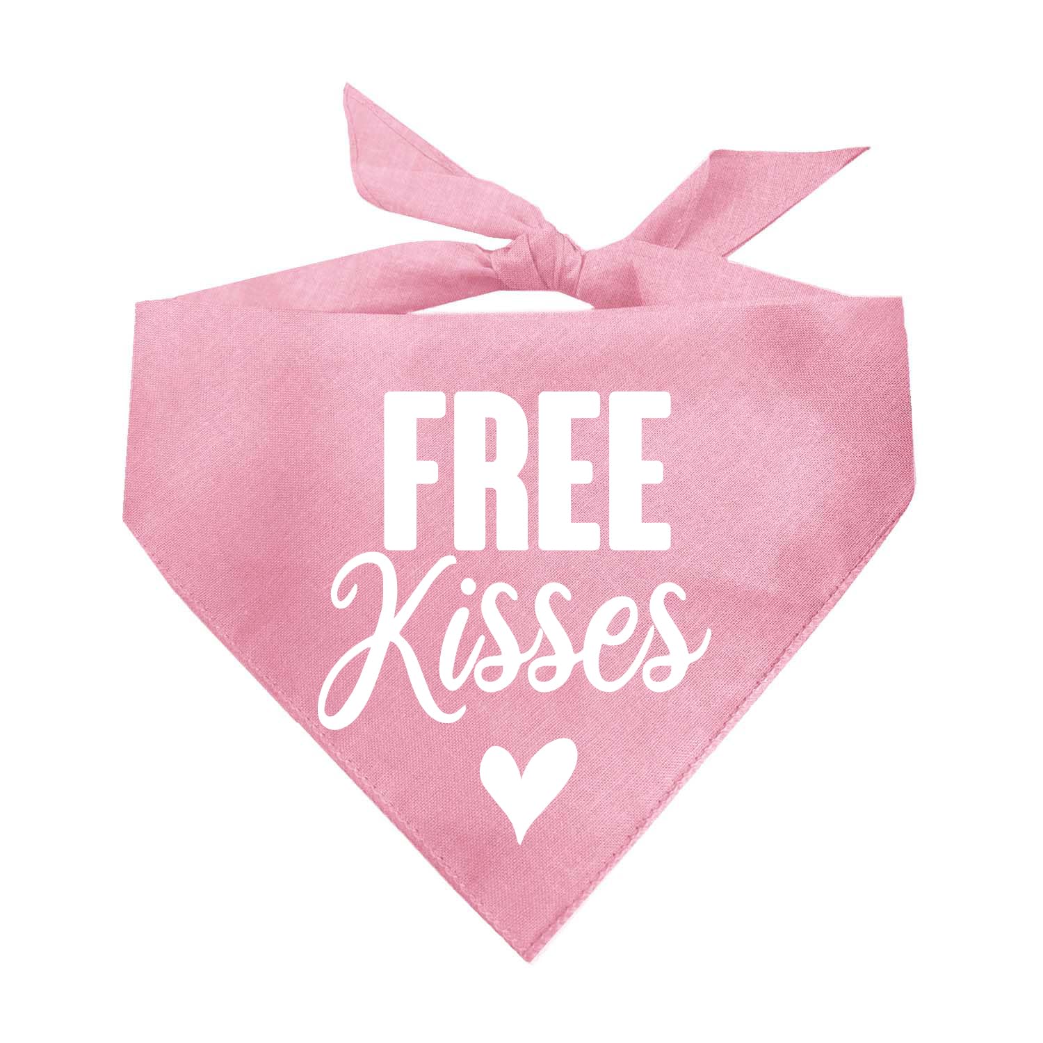 Free Kisses With Heart Valentine'S Day Dog Bandana (Baby Pink, Xs 196)