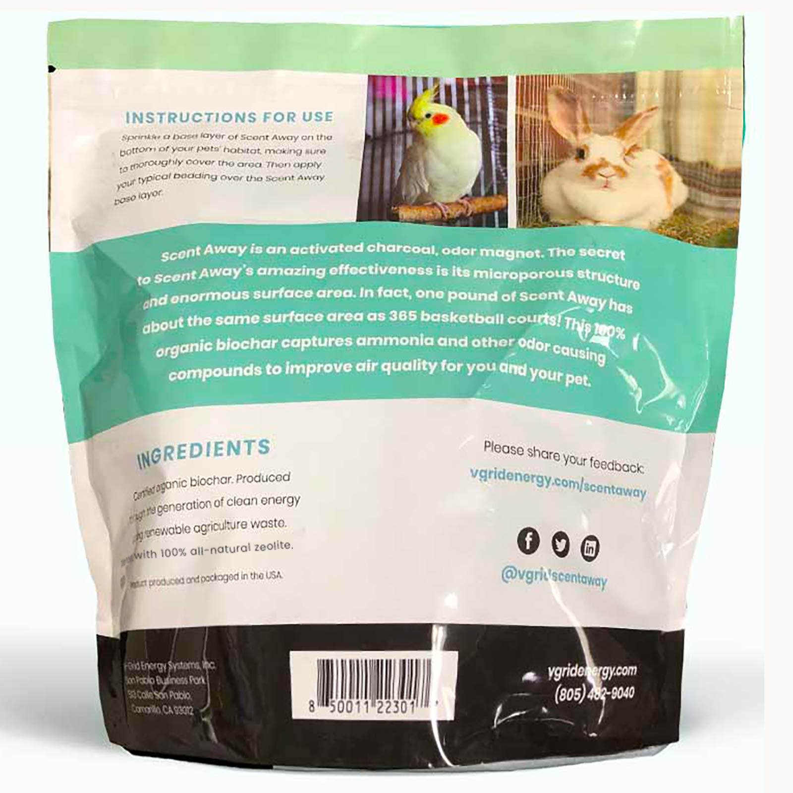 SCENT AWAY | Small Animal Bedding Deodorizer | 100% Natural & Fragrance Free, Non-Toxic Pet Odor Eliminator for Home | Active Ca