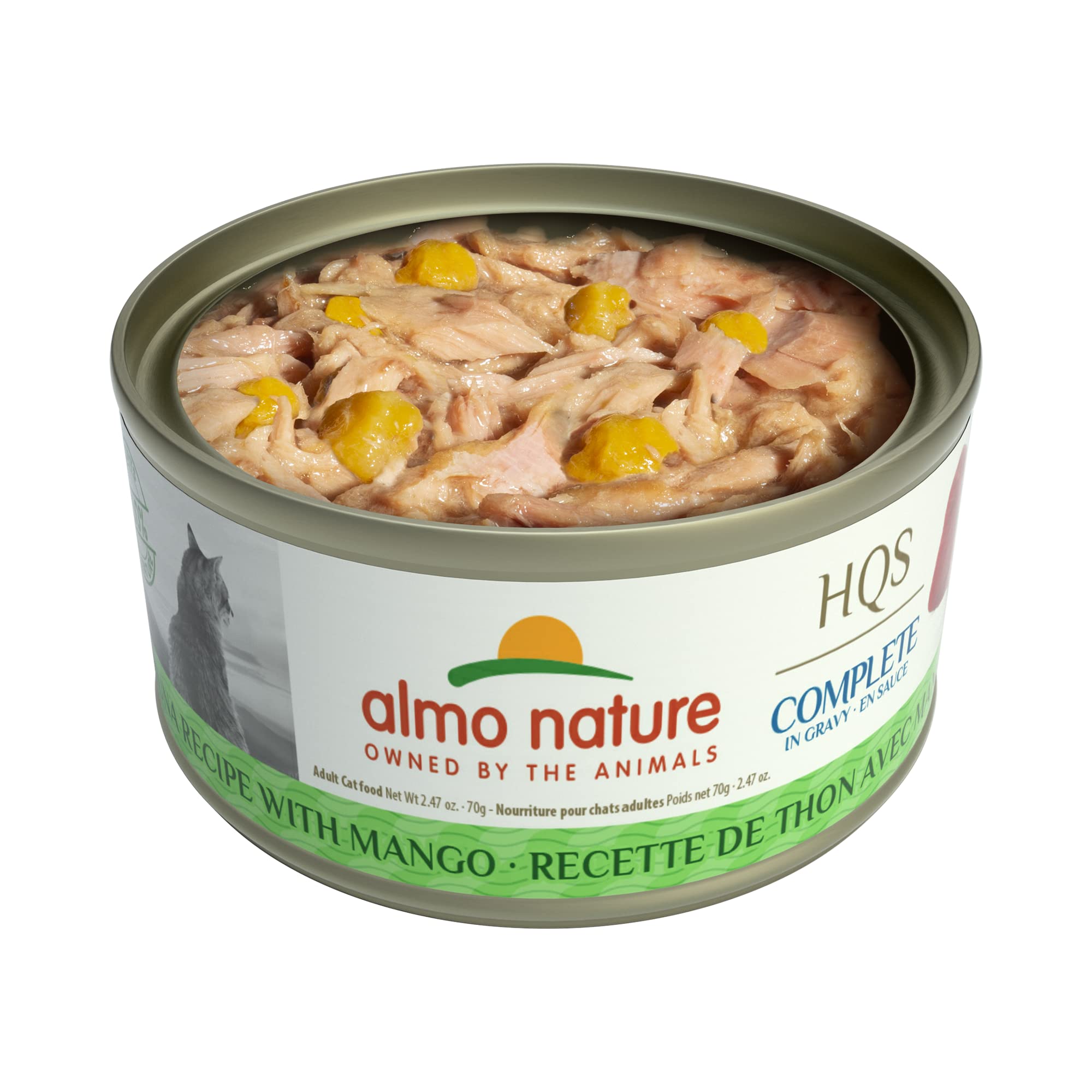 almo nature HQS Complete Wet Cat Food Tuna Recipe with Mango in Gravy 2.47 oz (Pack of 24)