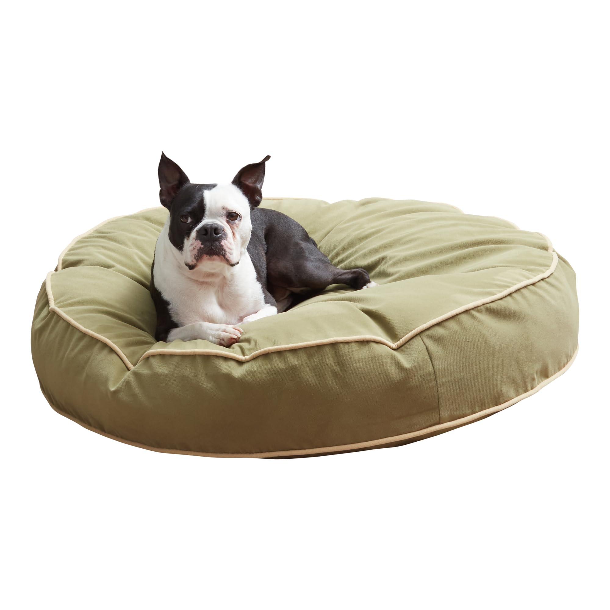 South Pine Porch Samson Round Reversible Pillow Style Microfiber Dog Bed with Removable, MachineWashable Cover, Moss, Medium (3
