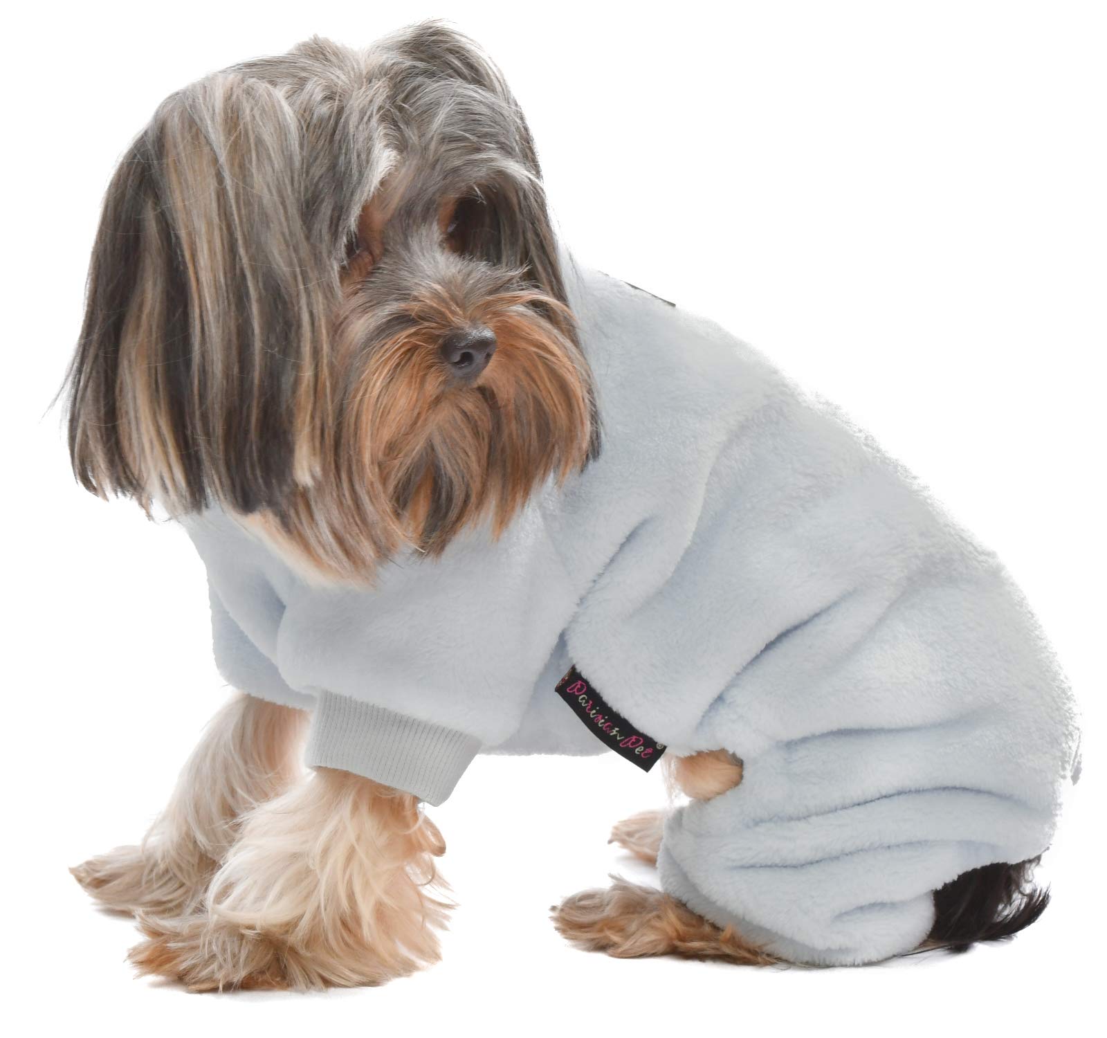 Parisian Pet Dog Pajamas – Grey Dogs Pjs – Stretchable Fleece Dog Pants – Dog Shedding Suit - Machine Washable Dog Jammies - Puppy Body Suit – Dog Pajamas For Large-Sized Dogs - L