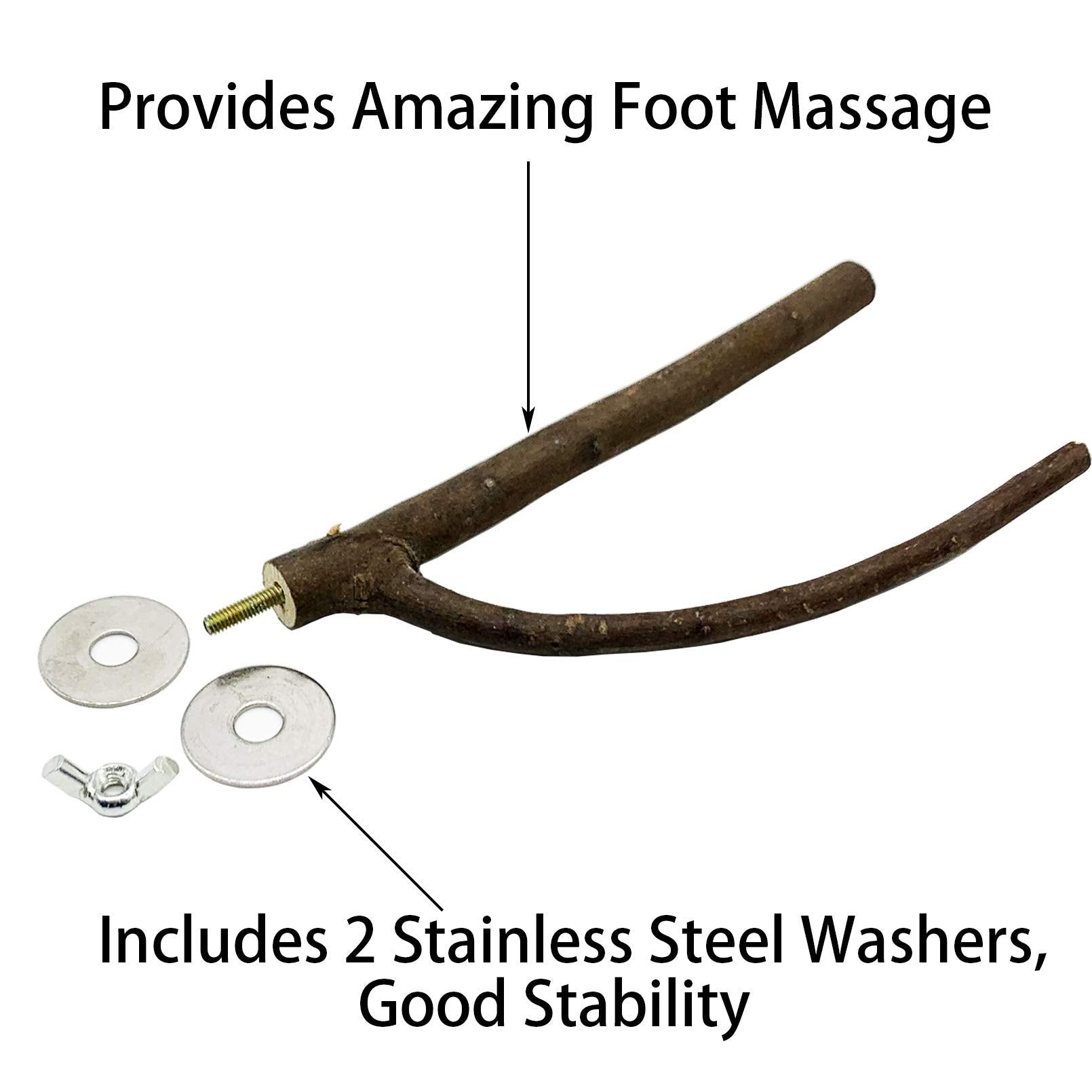 Ebaokuup Bird Parrot Perch Stand Set - 10 Pcs Natural Wood Bird Parakeet Stand Branch, Fork Perch Rod Stand Paw Grinding Stick Bird Cage Accessories For Pet Budgies Cockatiels Conure Lovebirds