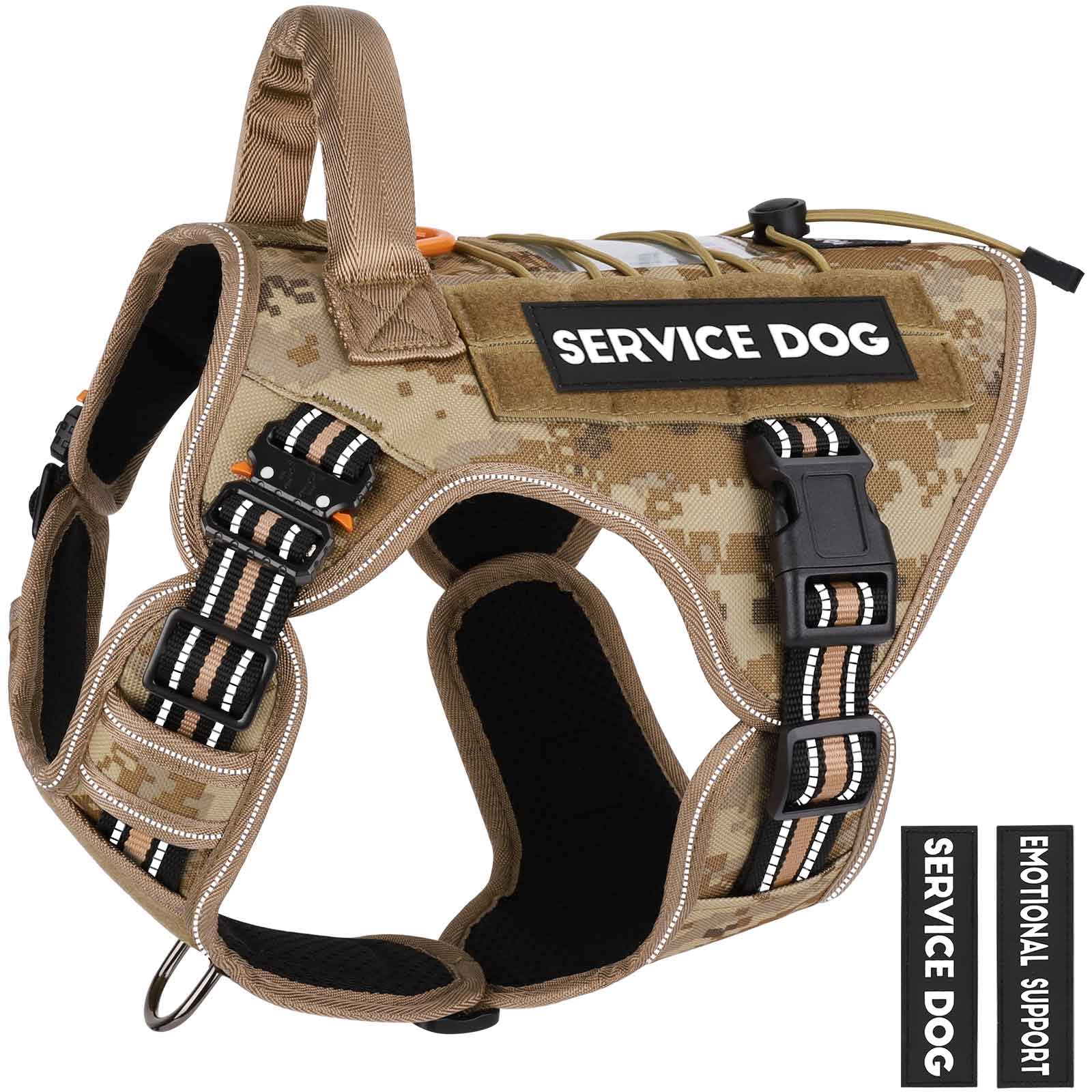 Petnanny Tactical Dog Harness Reflective With Id Card,Service Dog Vest Harness For Medium Large Dogs,Emotional Support Vest With