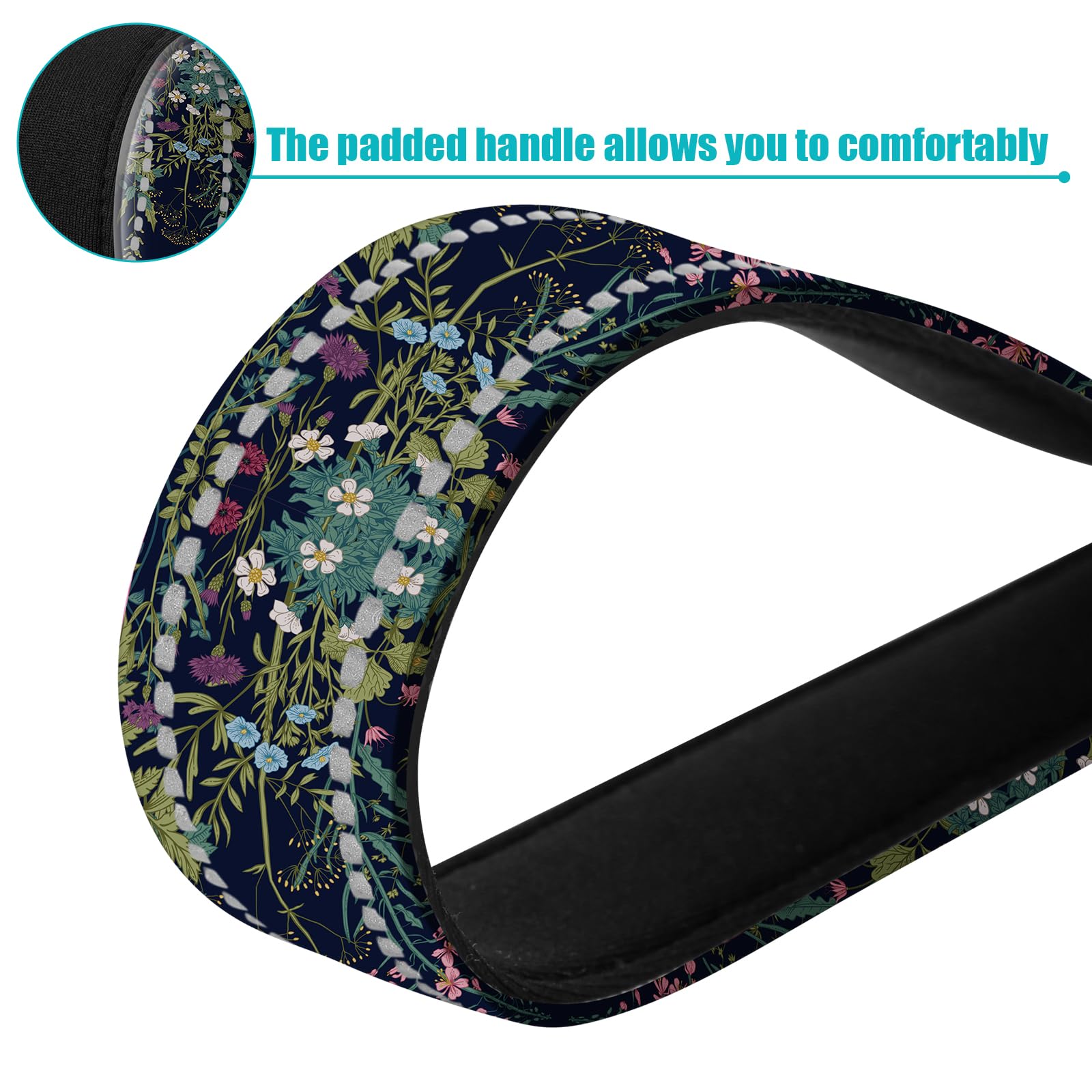 Short Dog Leash With Reflective Nylon Padded Handle - Ideal For Training And Control Of Large And Medium Dogs (Black Grass)
